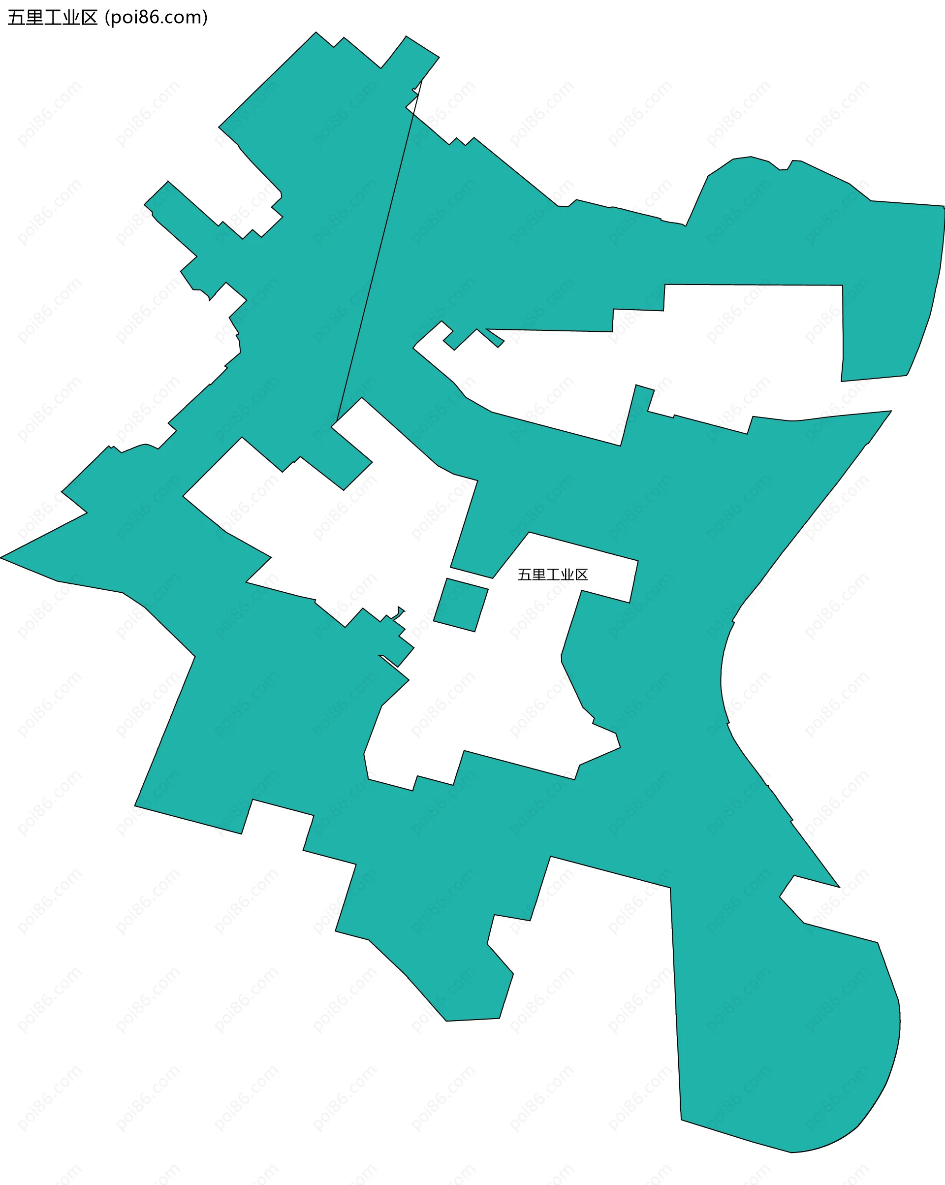 五里工业区边界地图