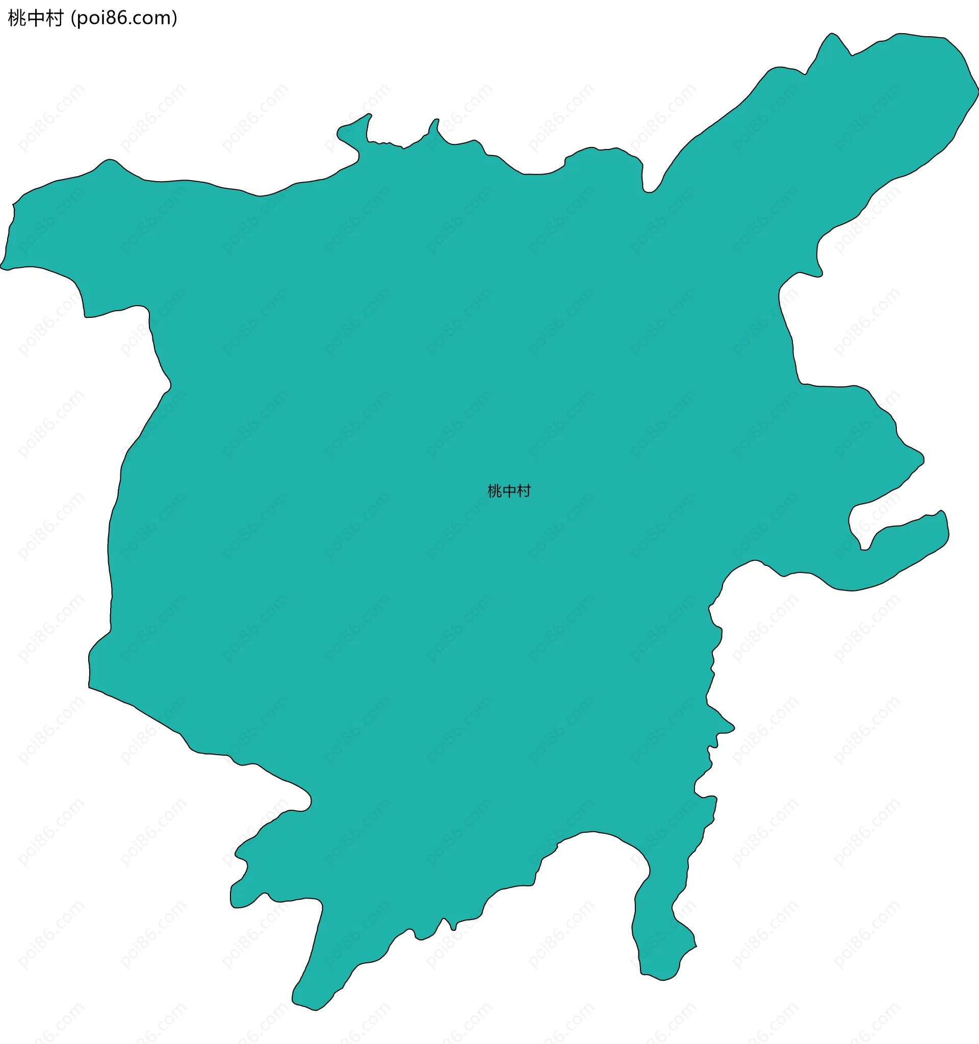 桃中村边界地图