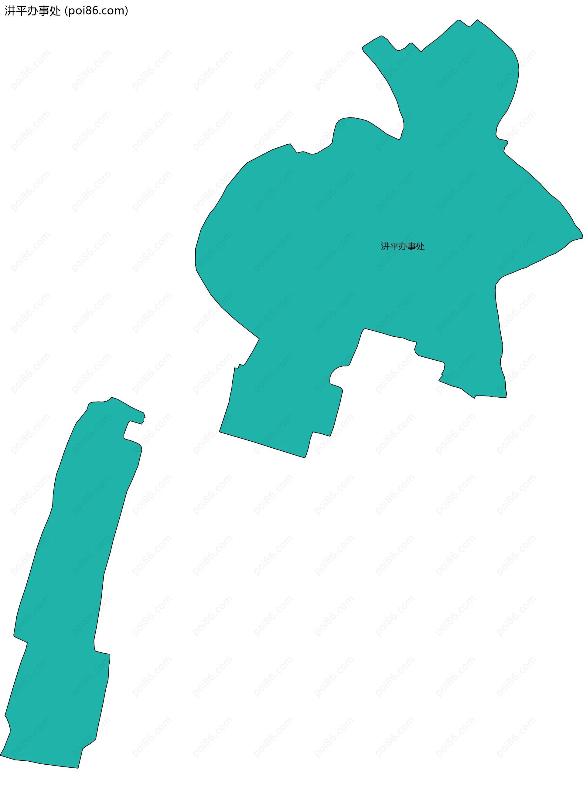 汫平办事处边界地图