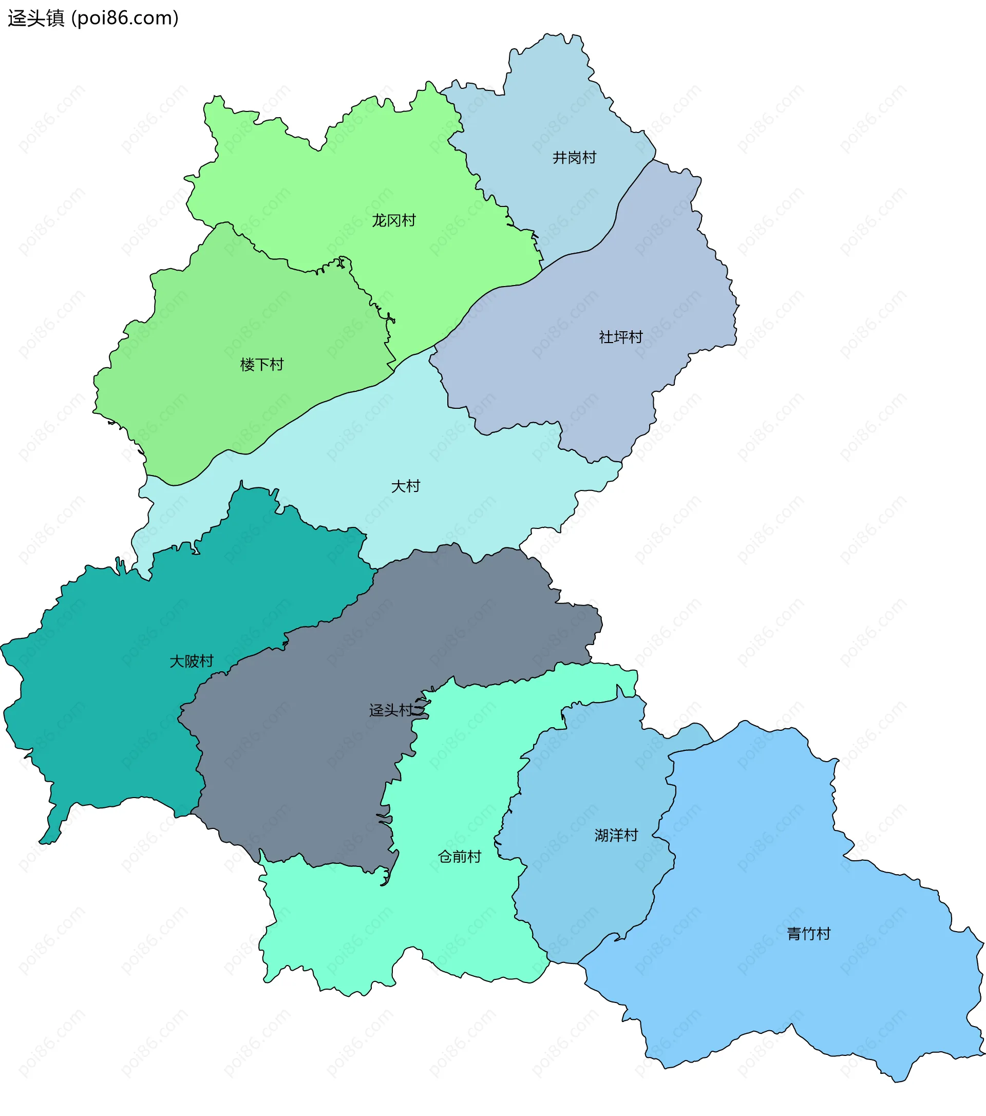 迳头镇边界地图(五级行政区划)