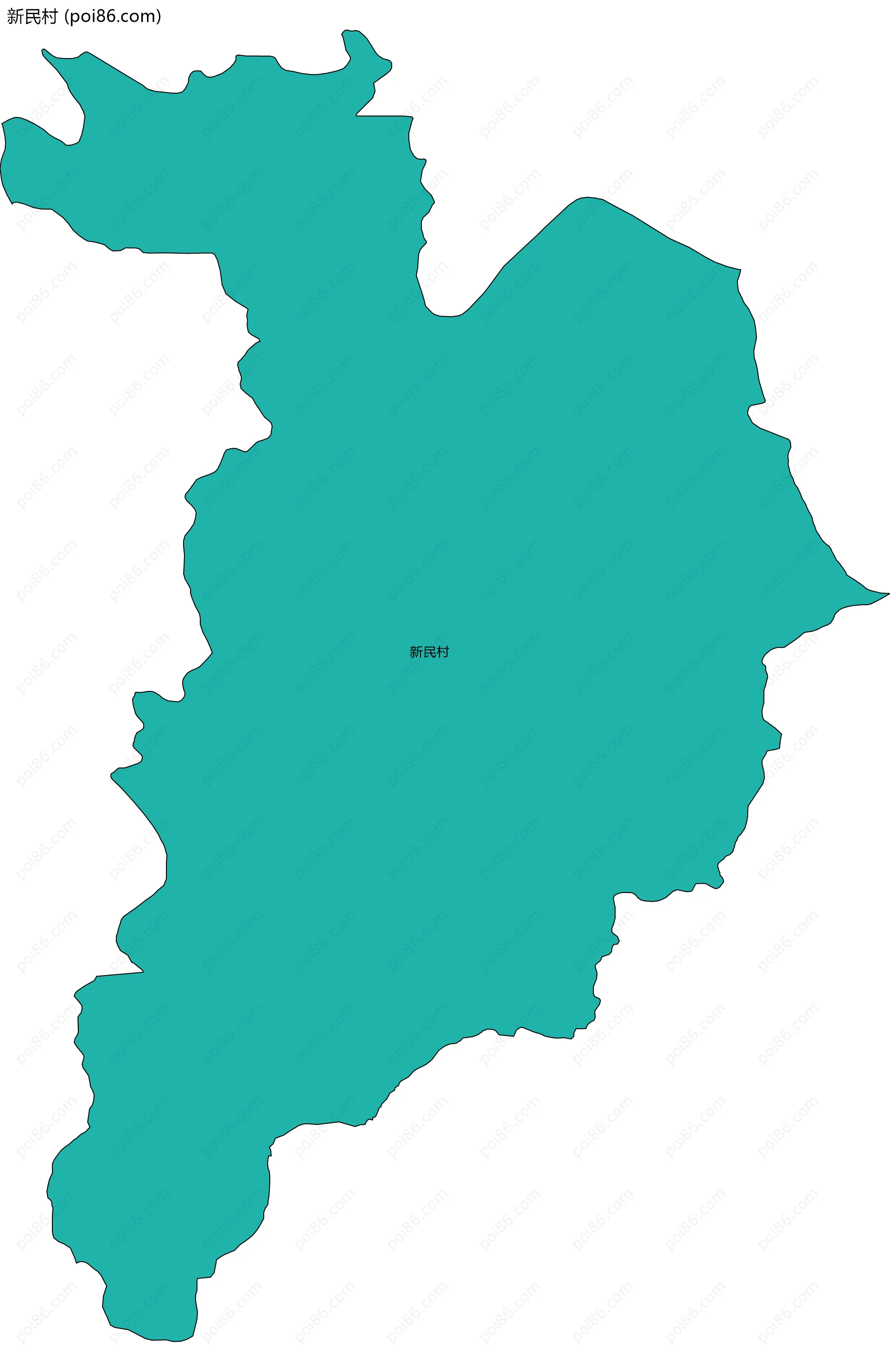 新民村边界地图
