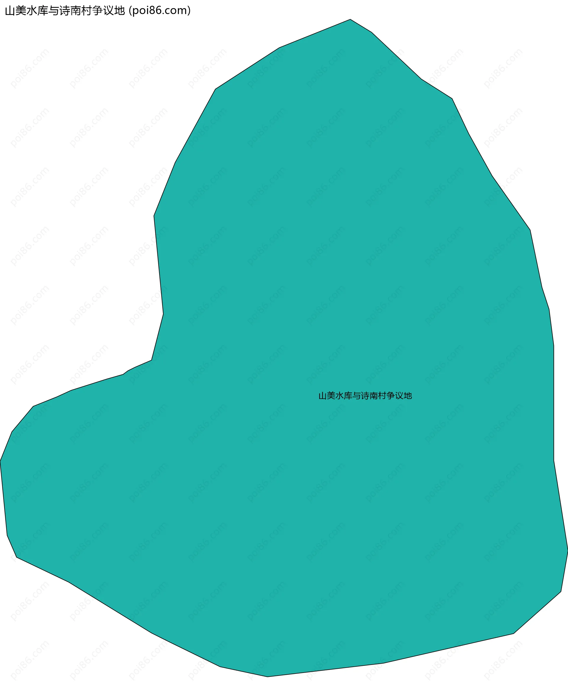 山美水库与诗南村争议地边界地图