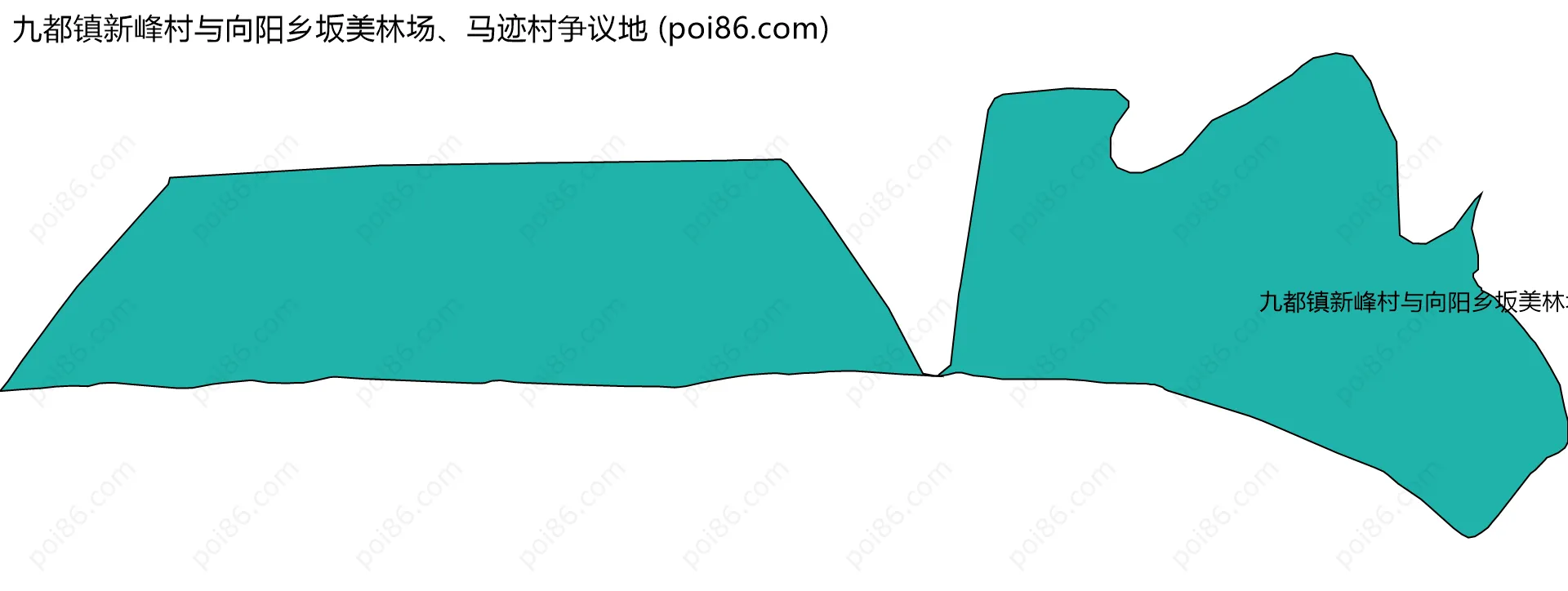 九都镇新峰村与向阳乡坂美林场、马迹村争议地边界地图