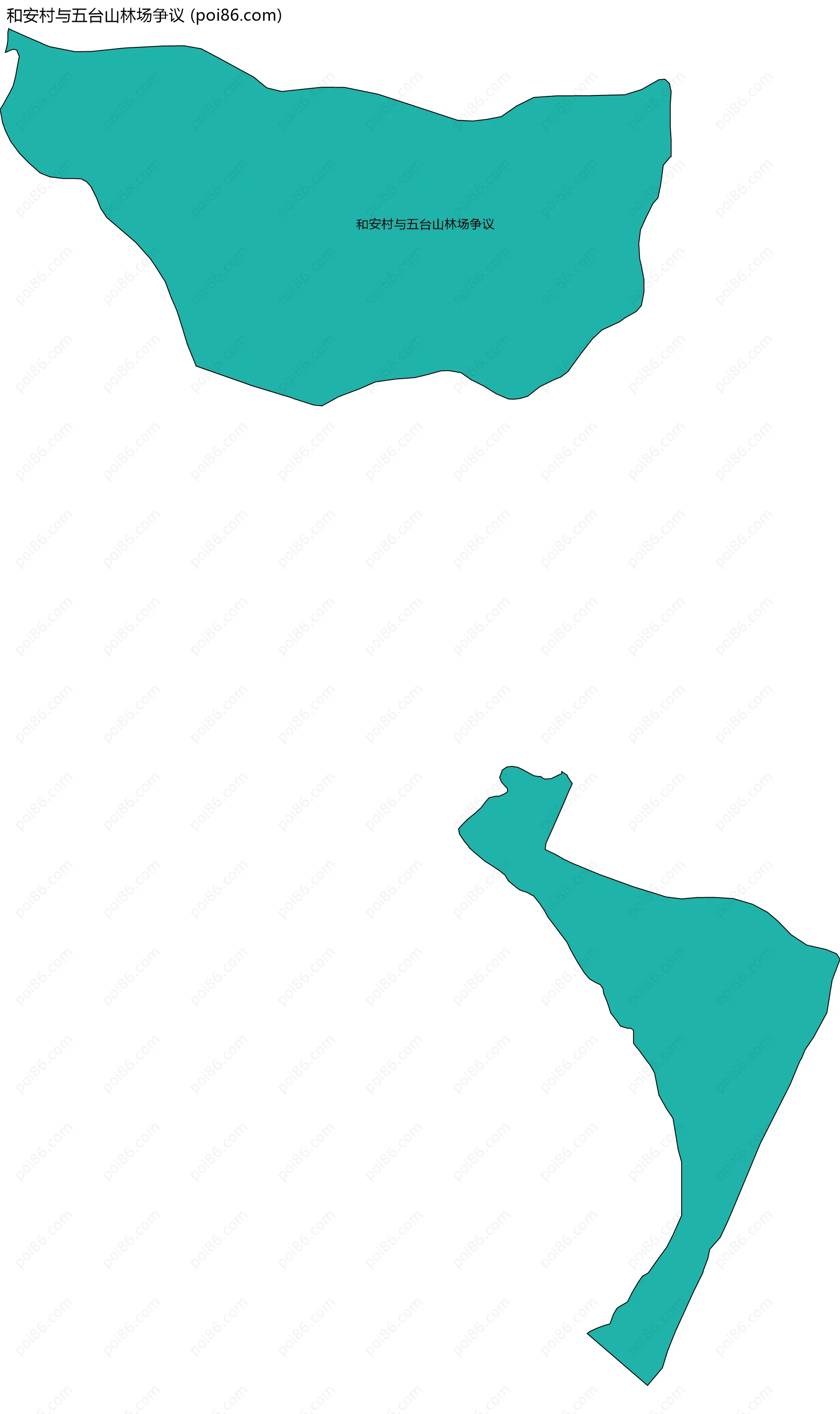 和安村与五台山林场争议边界地图