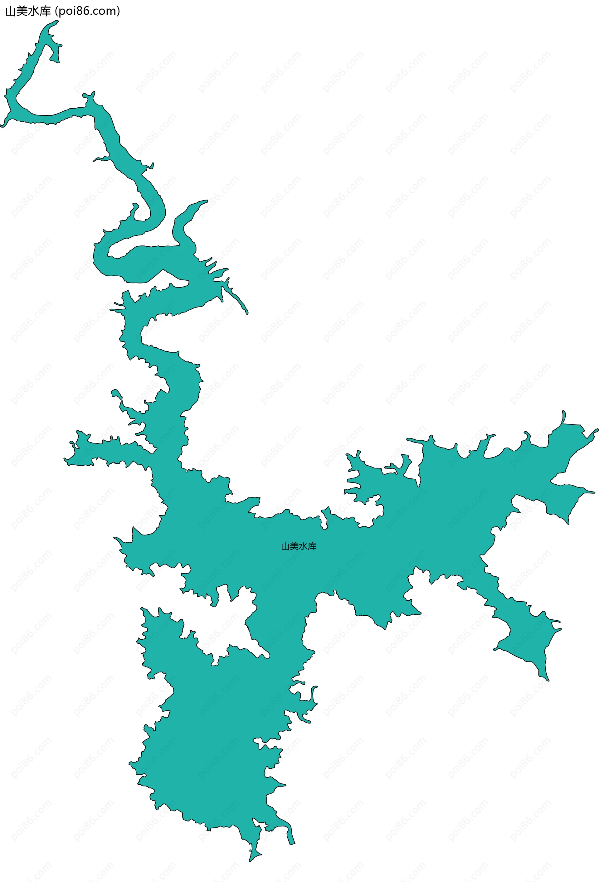 山美水库边界地图
