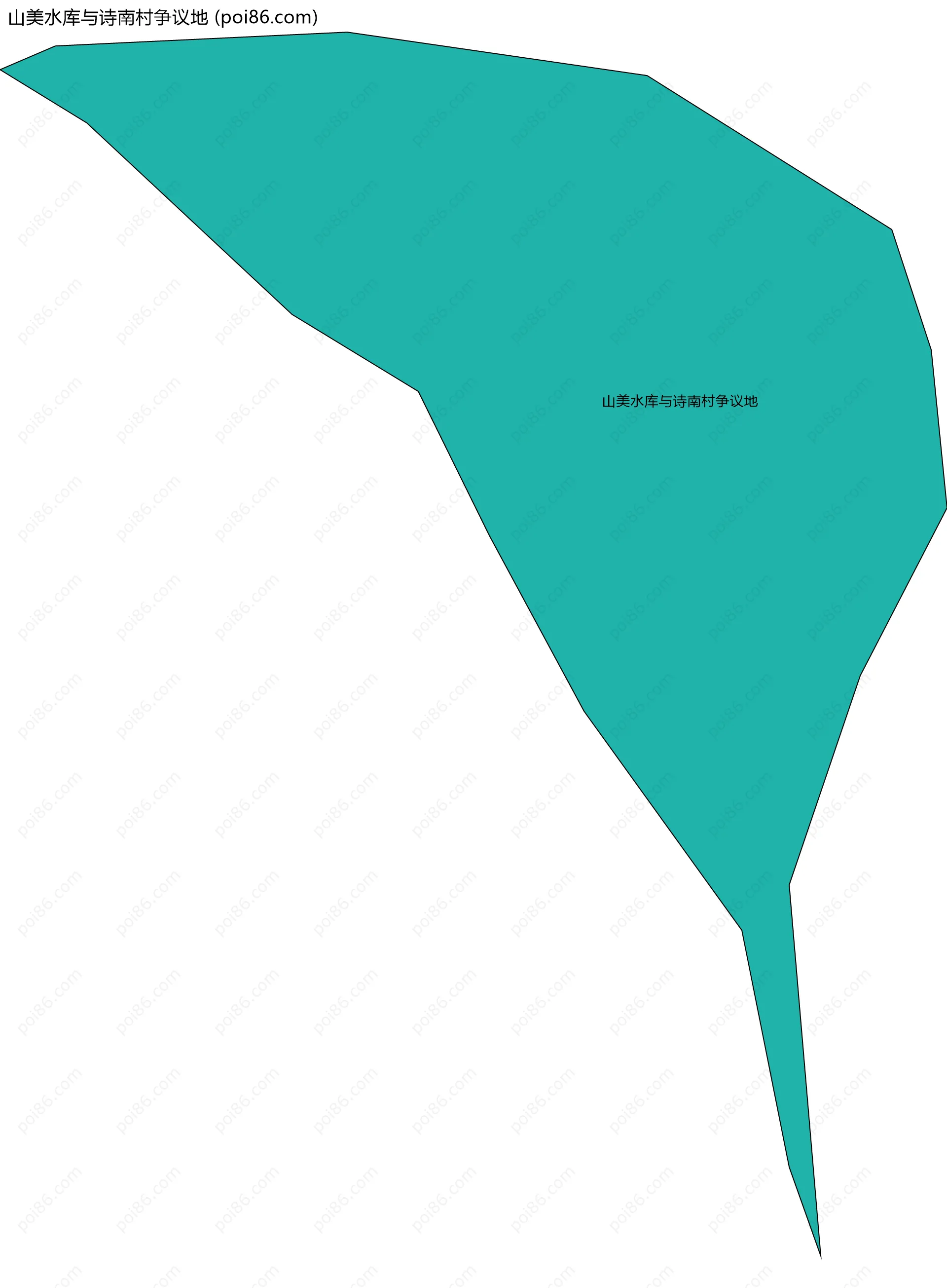 山美水库与诗南村争议地边界地图