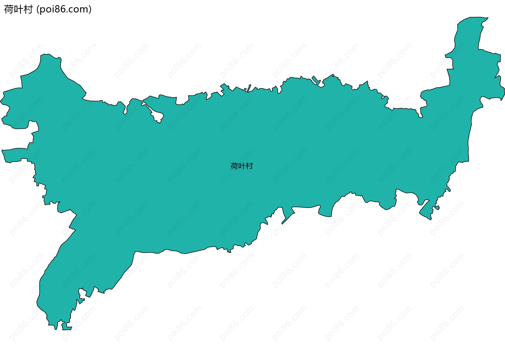 荷叶村边界地图