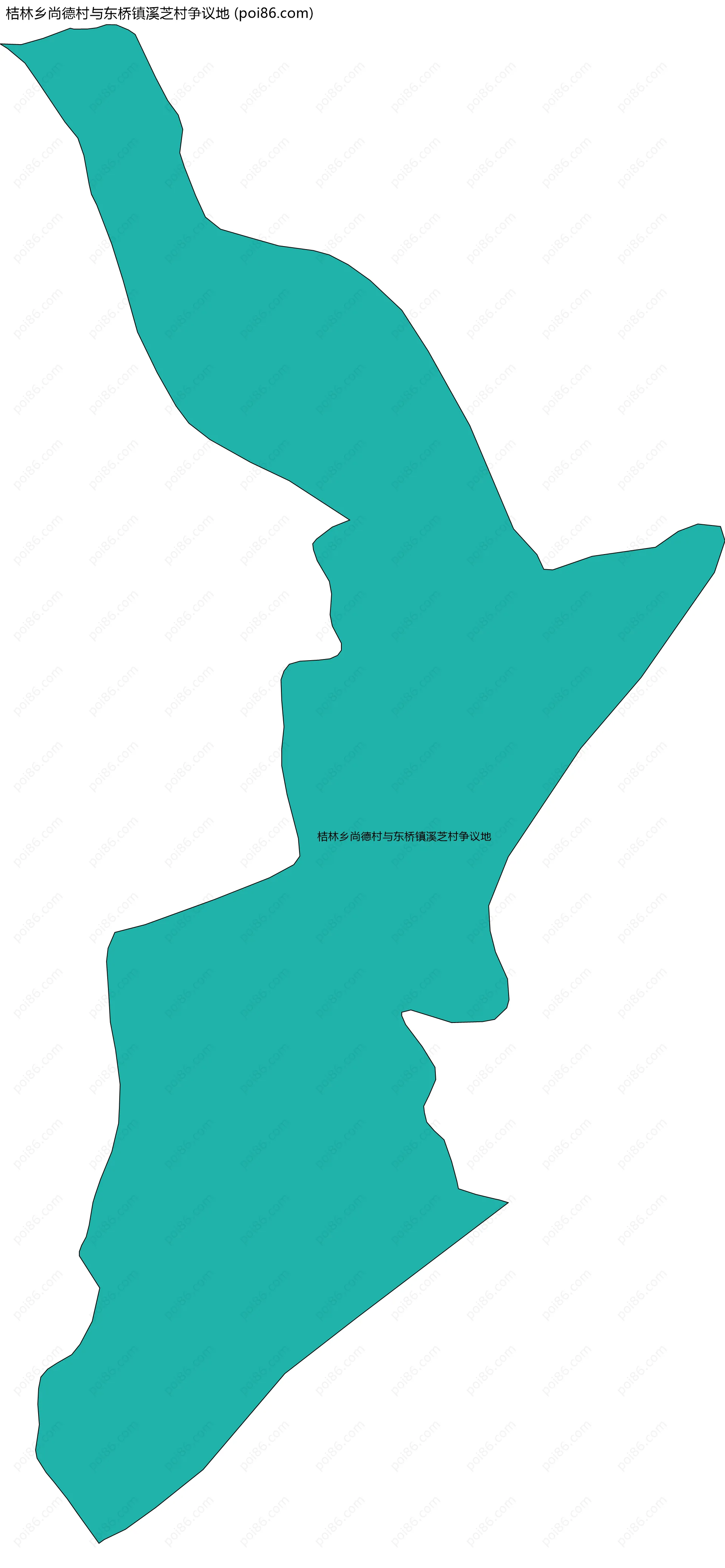 桔林乡尚德村与东桥镇溪芝村争议地边界地图