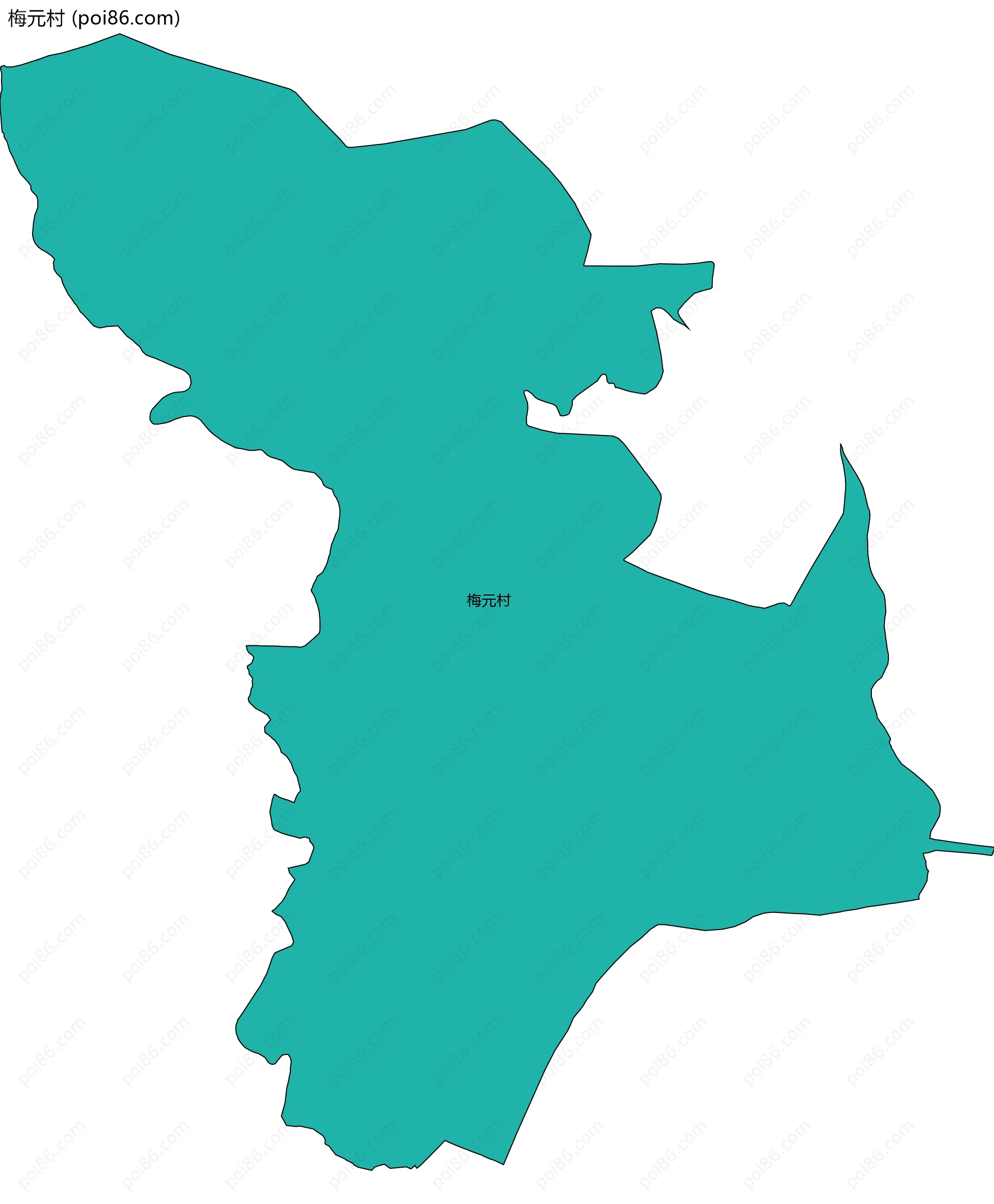 梅元村边界地图