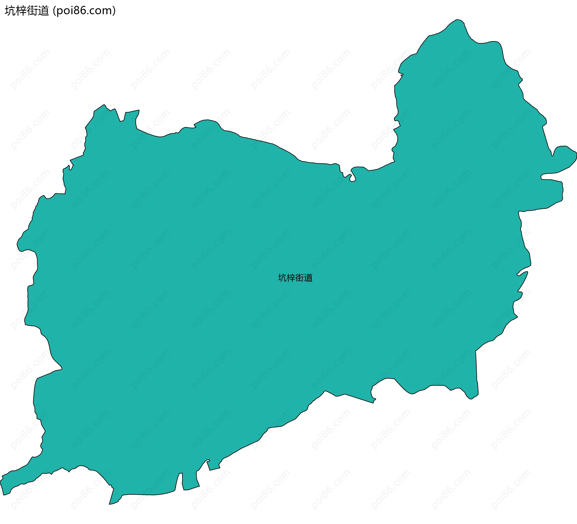 坑梓街道边界地图