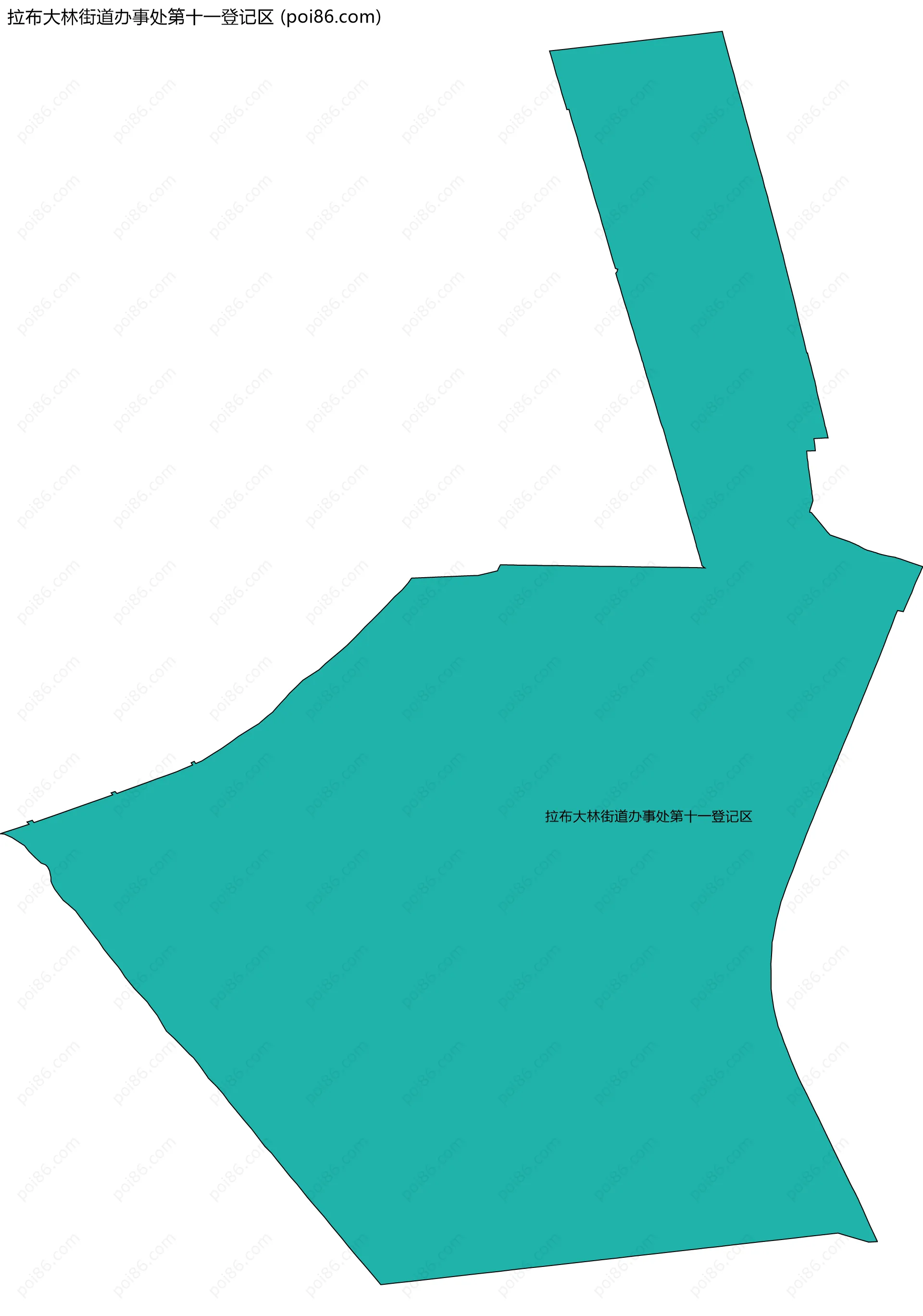 拉布大林街道办事处第十一登记区边界地图