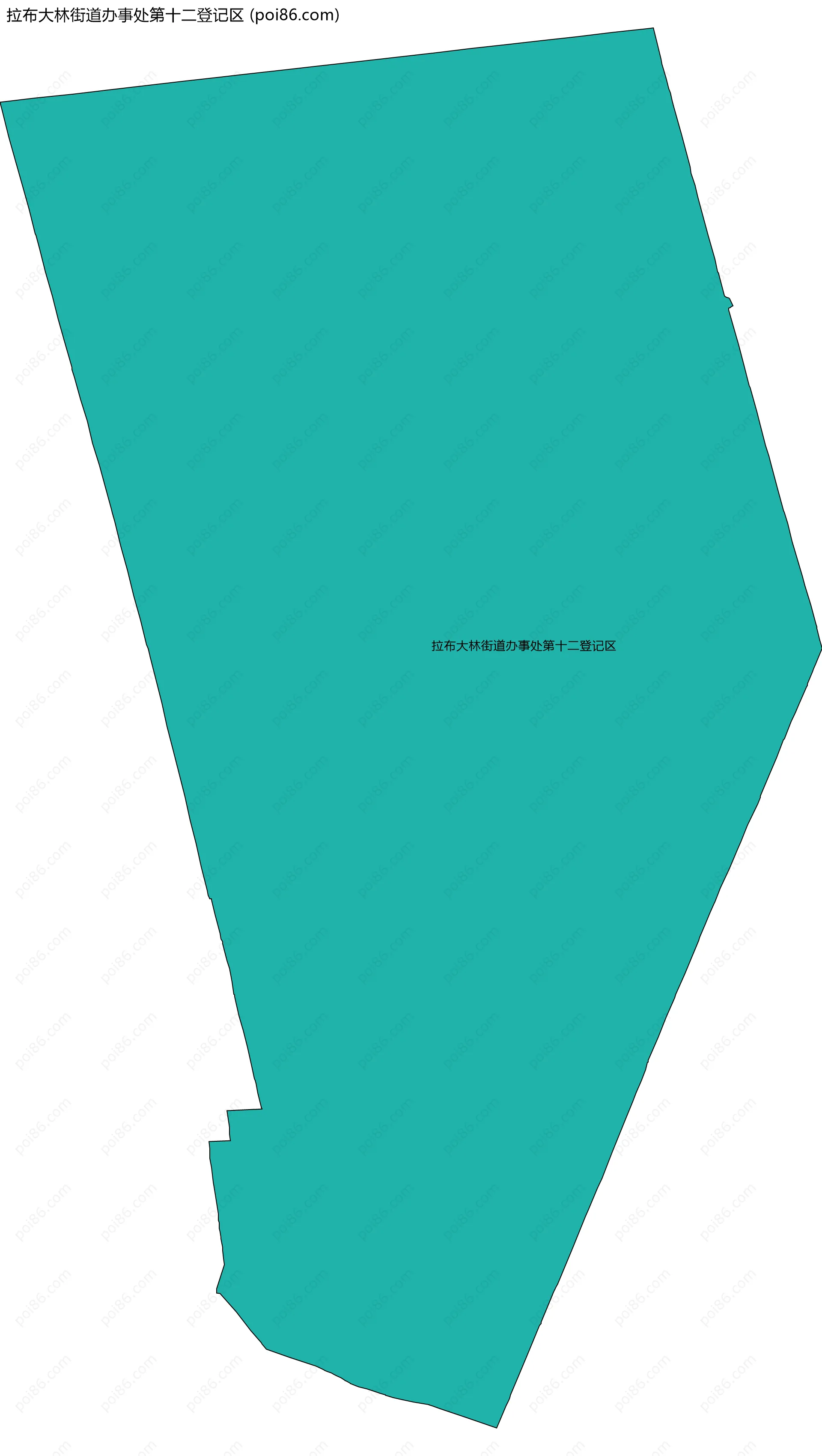 拉布大林街道办事处第十二登记区边界地图