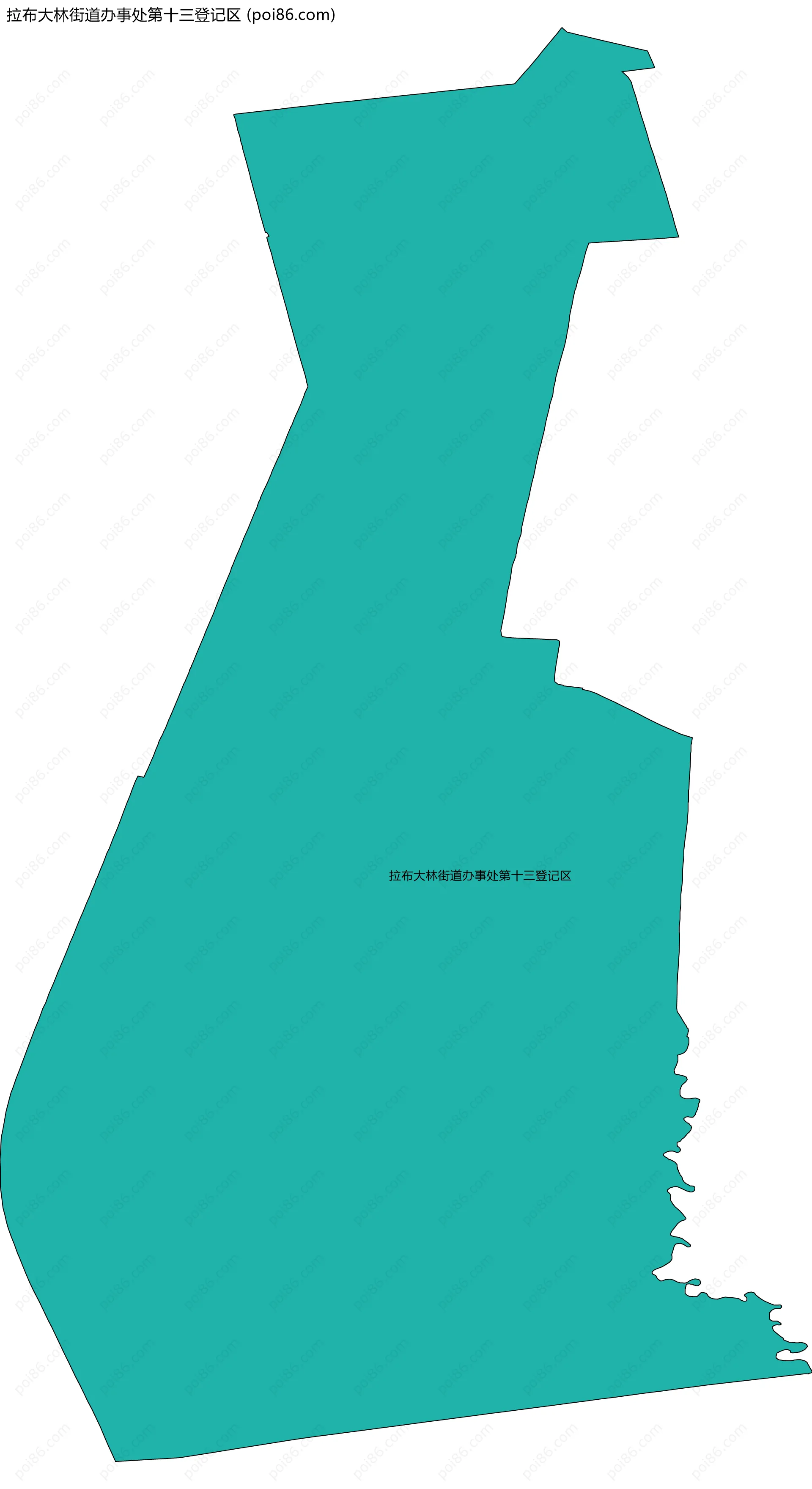 拉布大林街道办事处第十三登记区边界地图