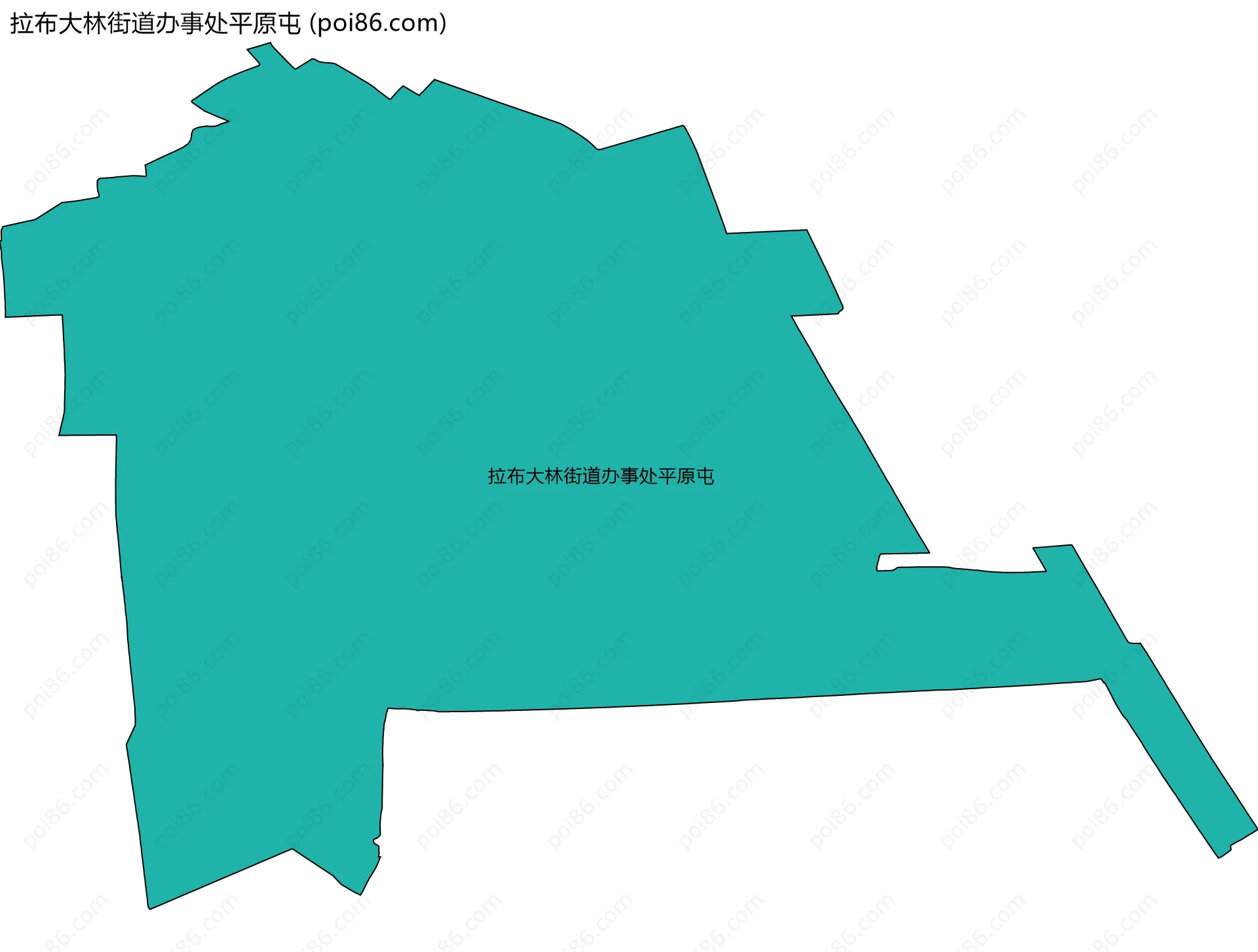 拉布大林街道办事处平原屯边界地图