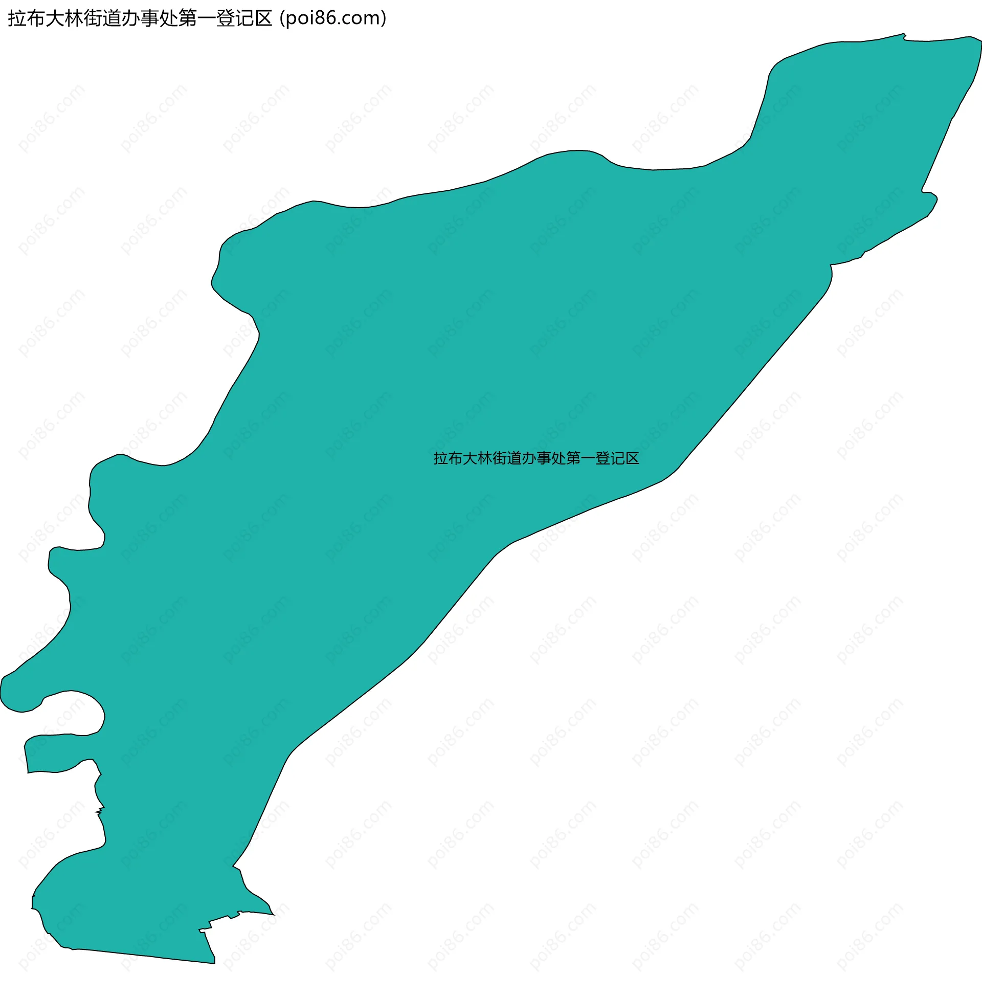 拉布大林街道办事处第一登记区边界地图
