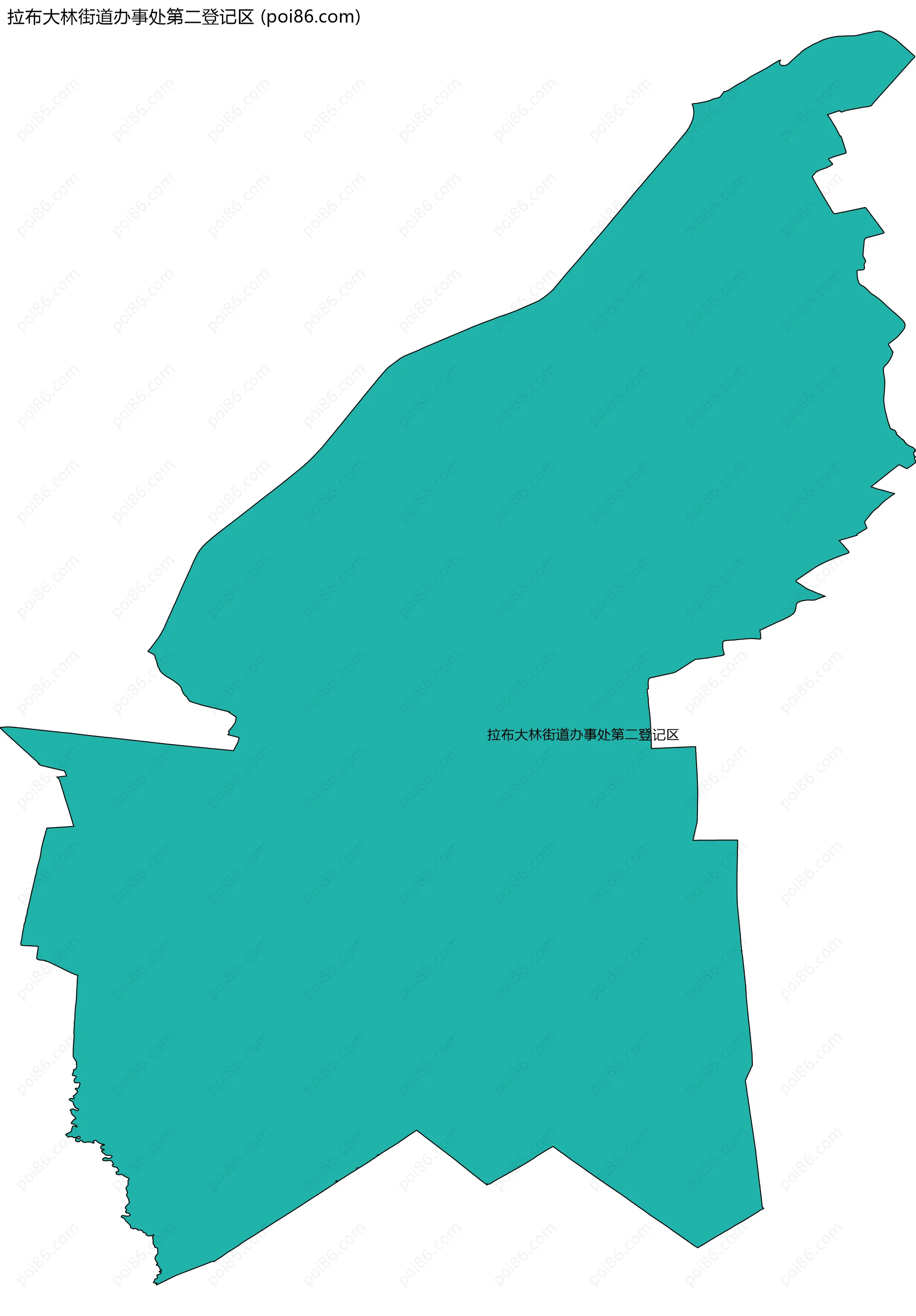拉布大林街道办事处第二登记区边界地图