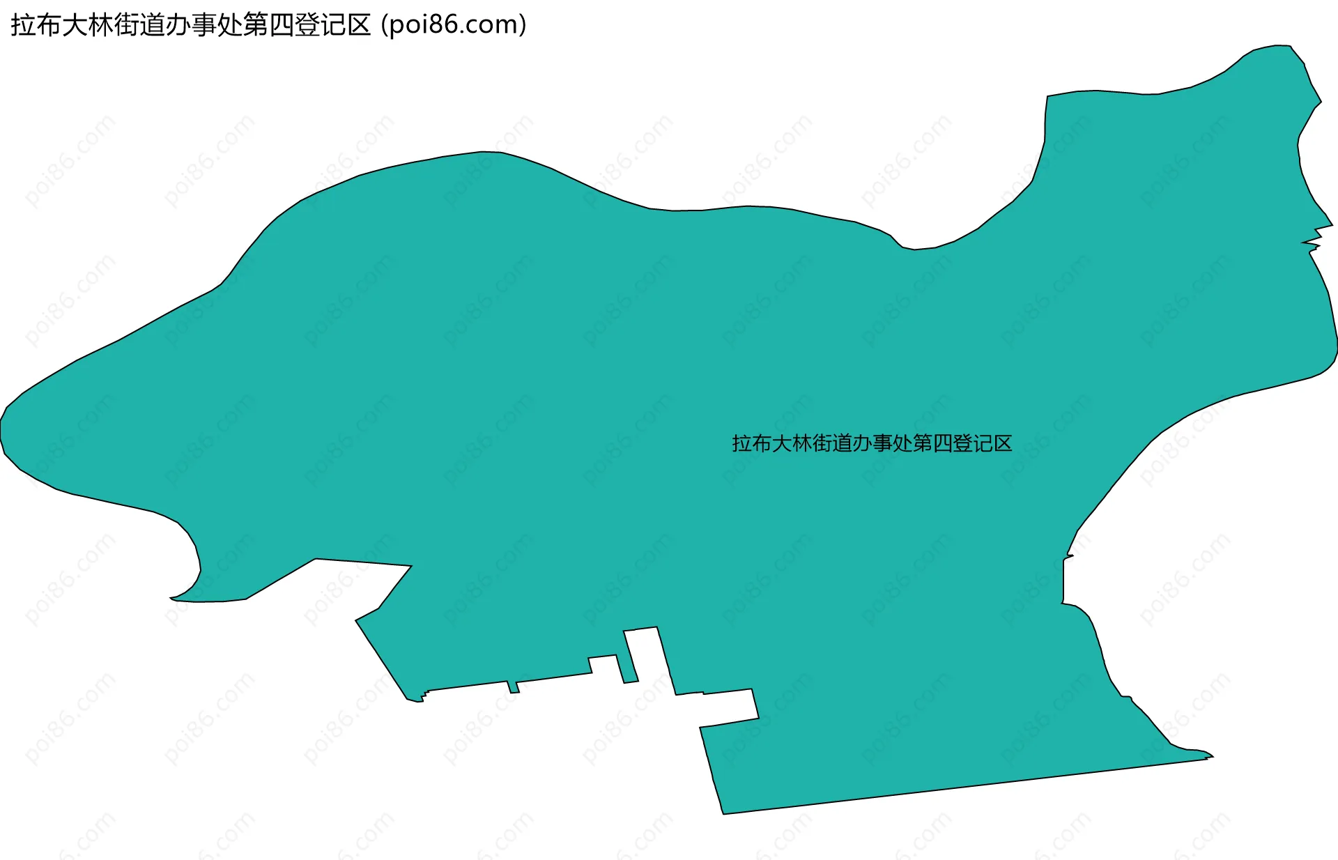 拉布大林街道办事处第四登记区边界地图