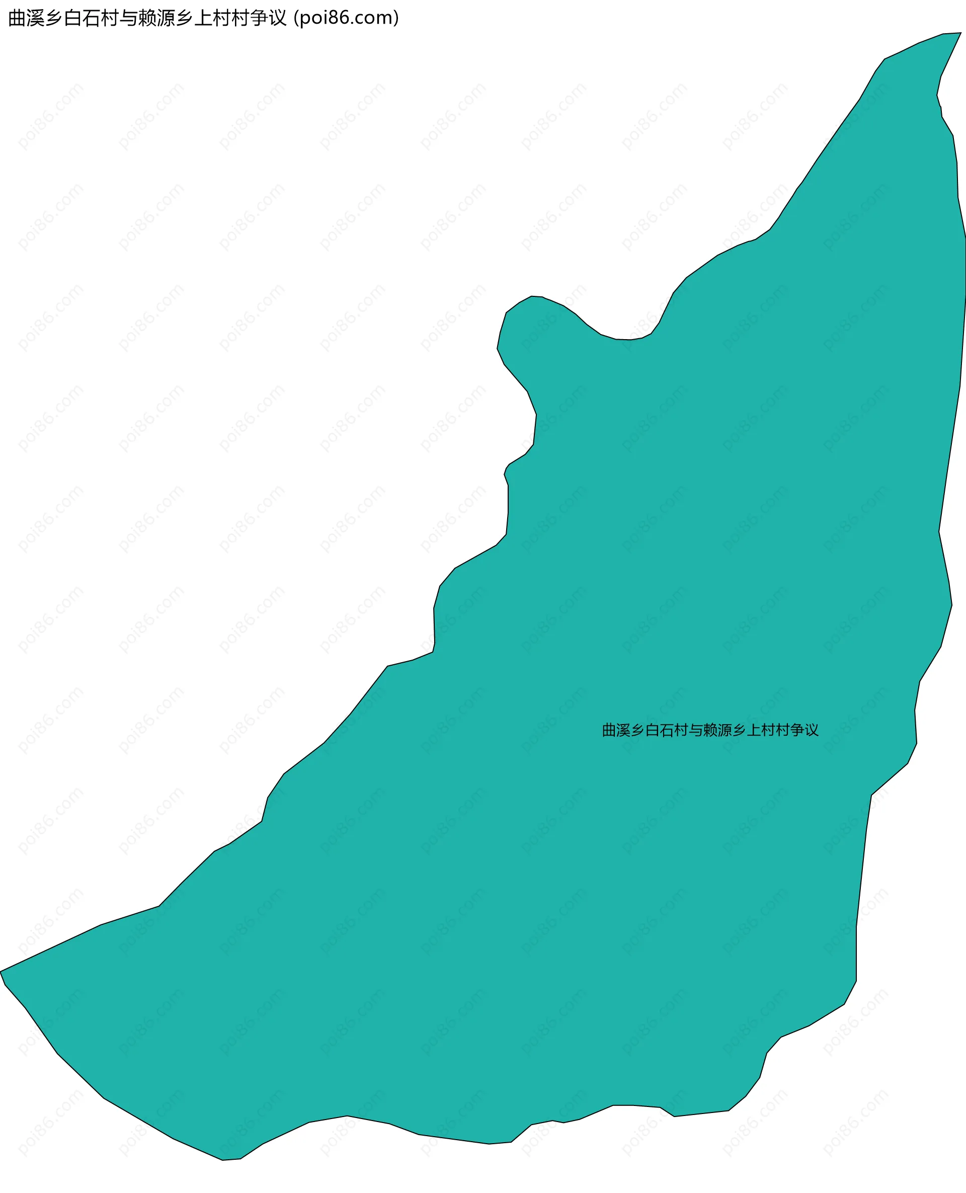 曲溪乡白石村与赖源乡上村村争议边界地图
