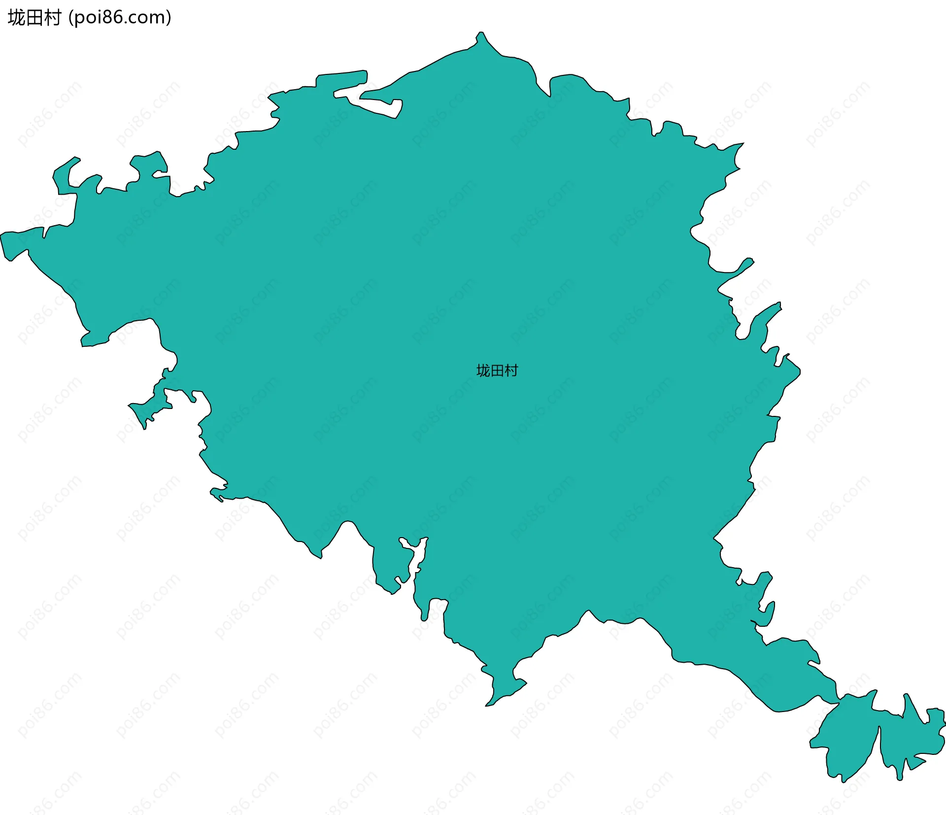 垅田村边界地图