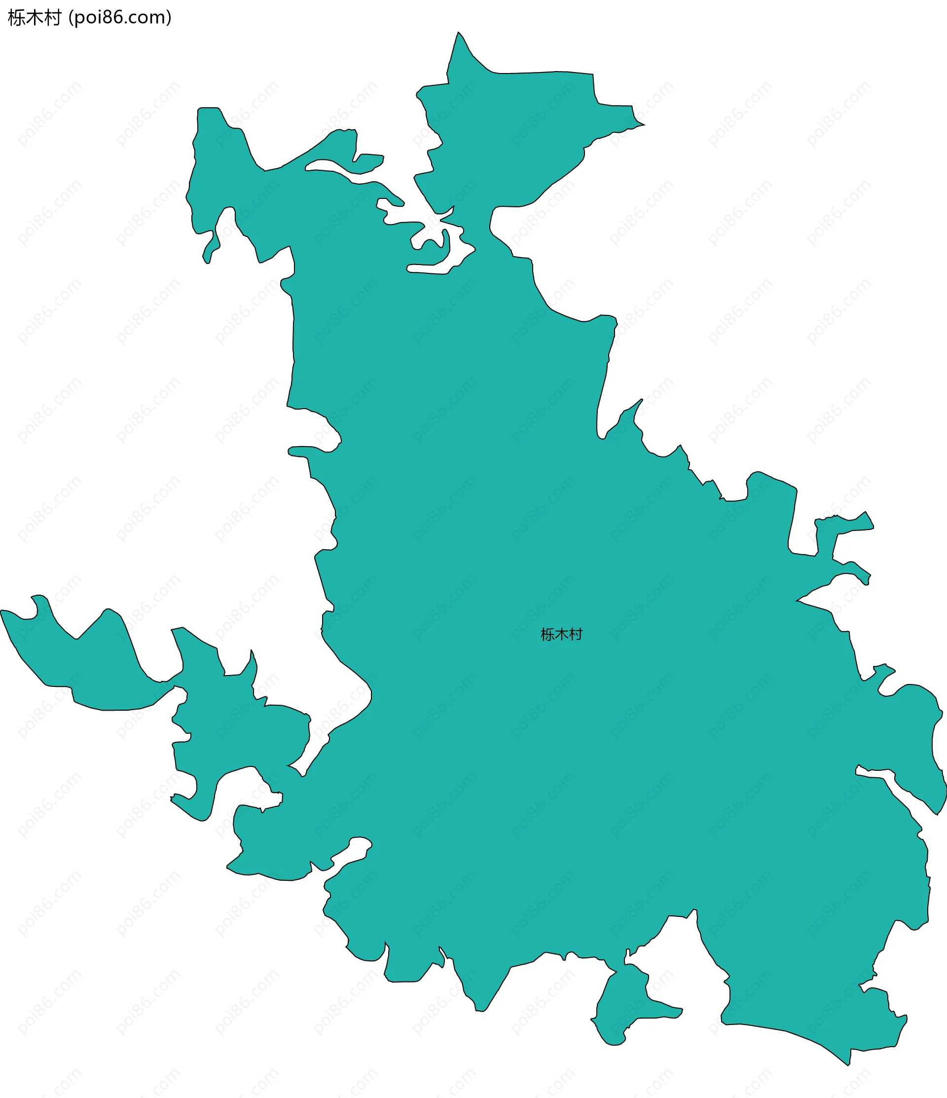 栎木村边界地图