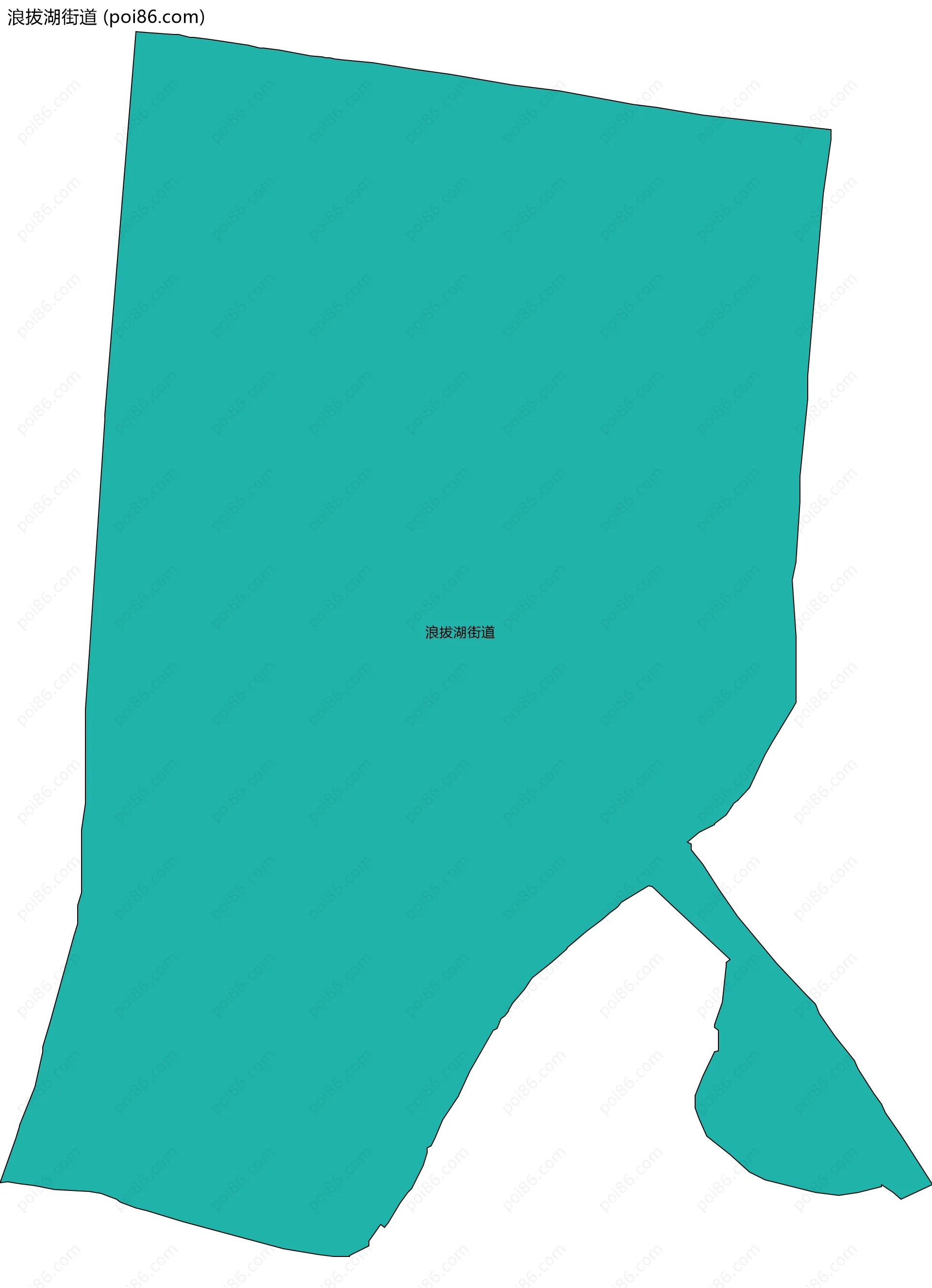 浪拔湖街道边界地图