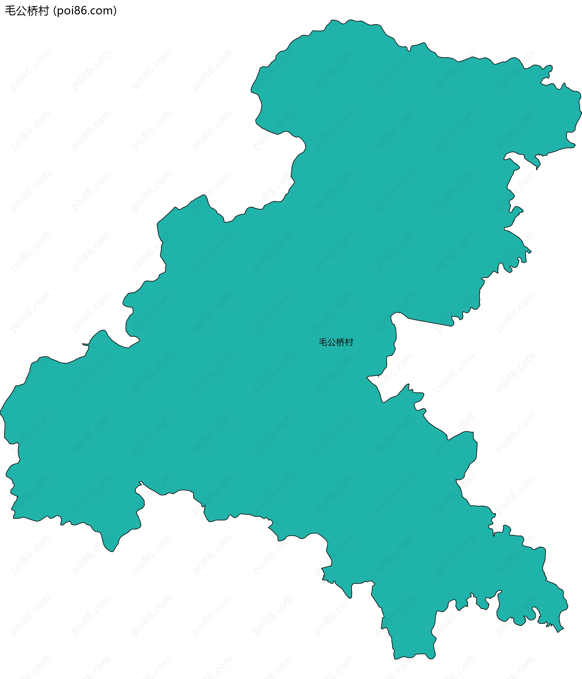毛公桥村边界地图