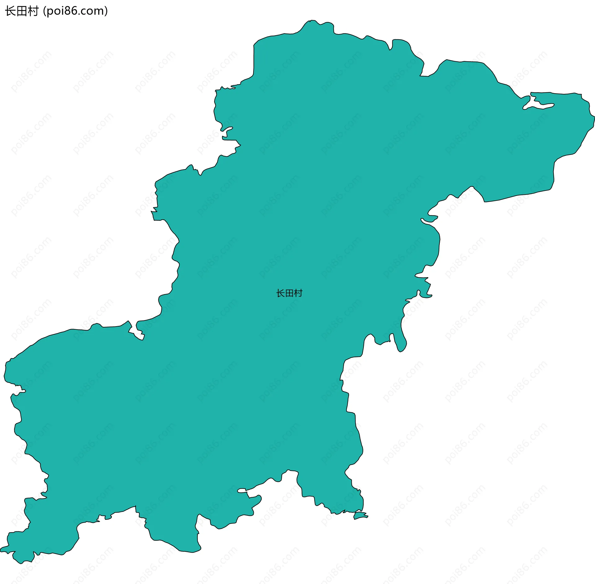 长田村边界地图