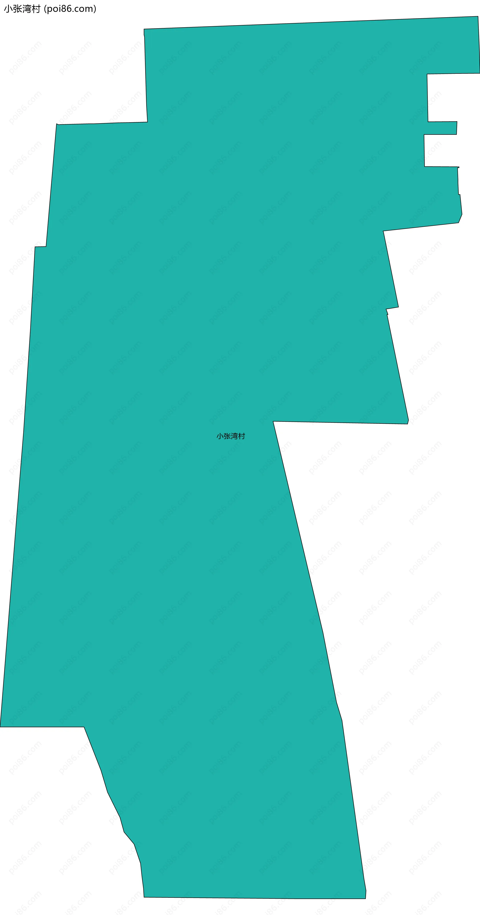 小张湾村边界地图