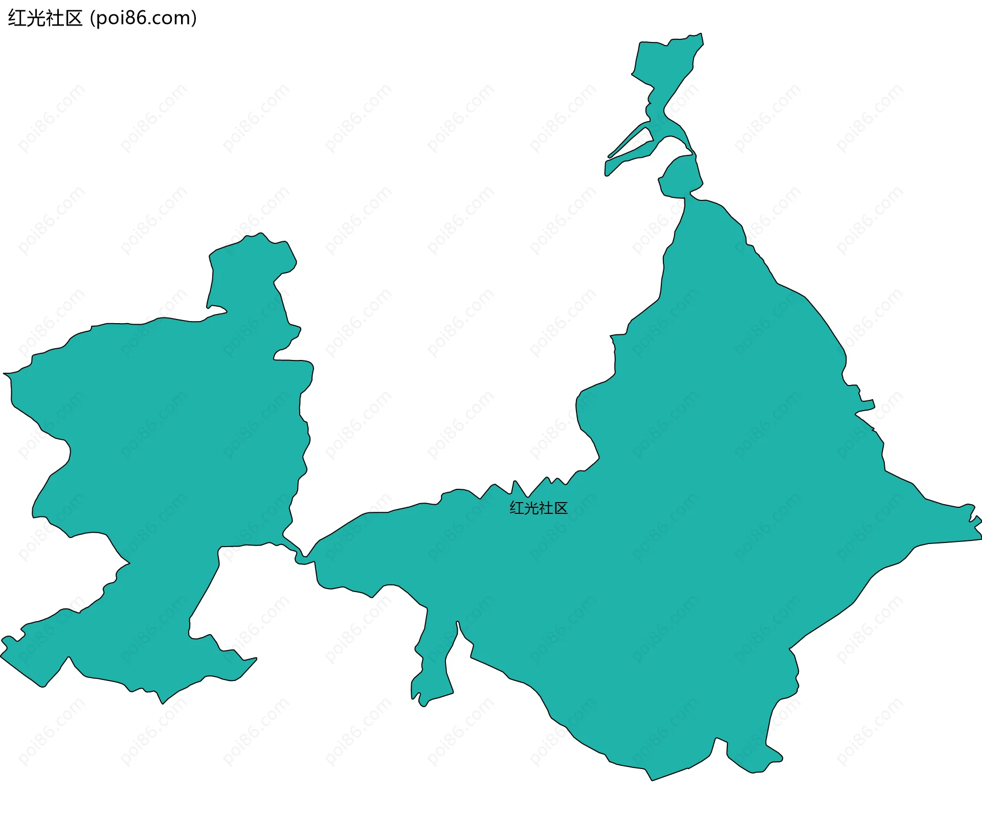 红光社区边界地图