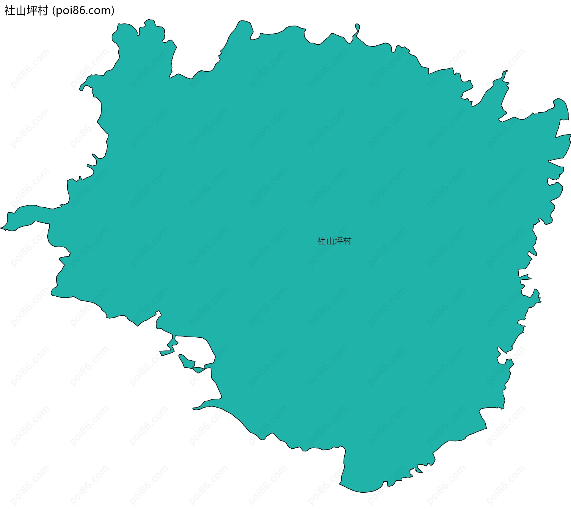 社山坪村边界地图