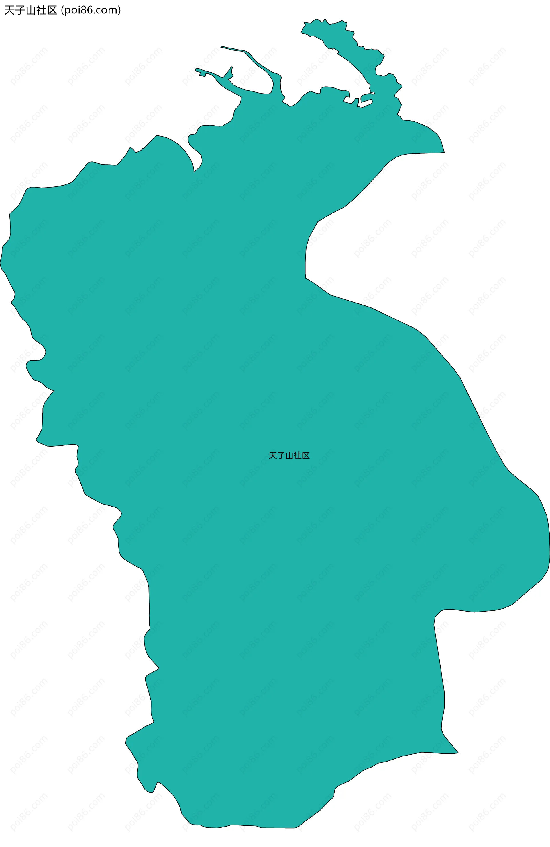 天子山社区边界地图