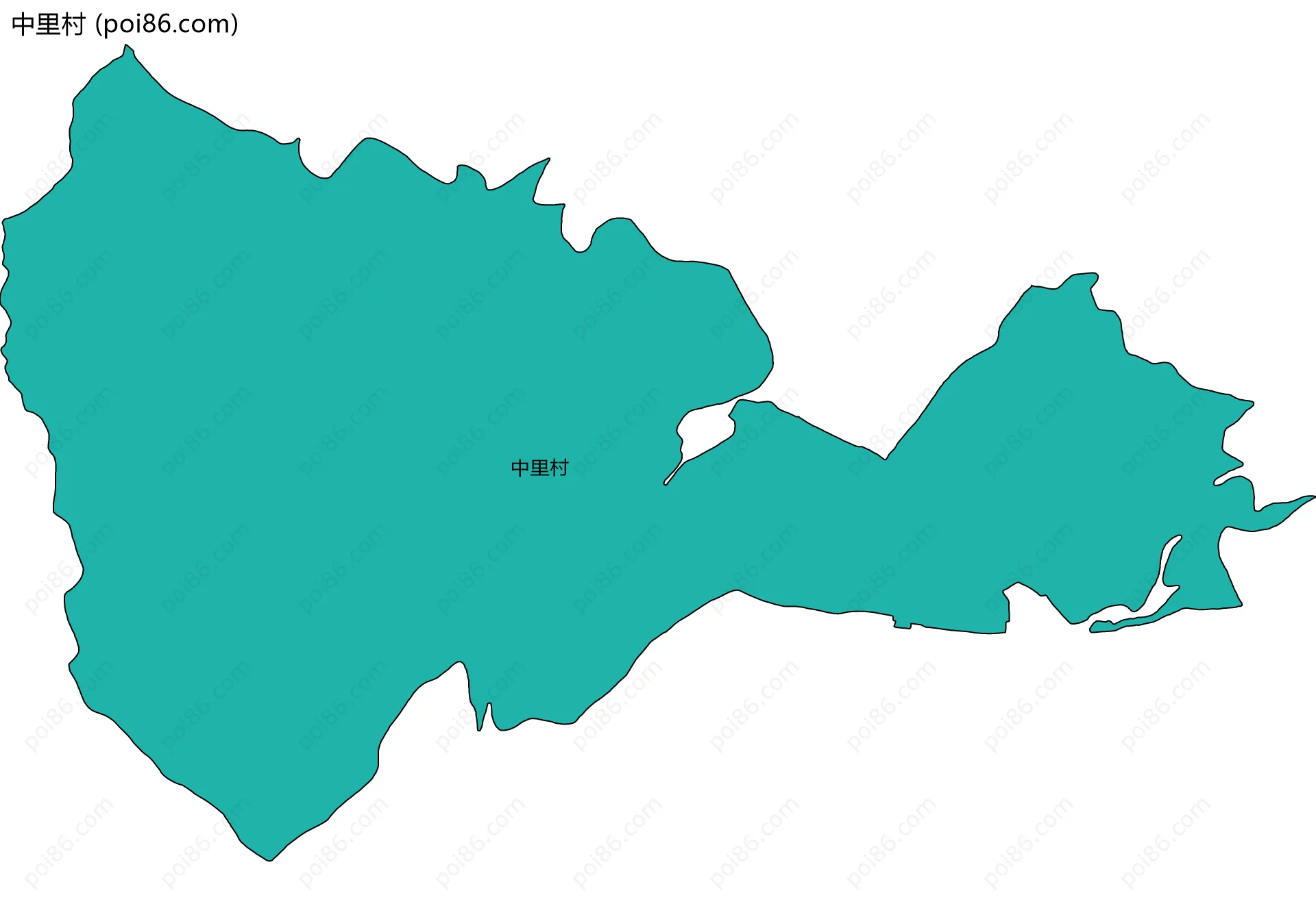 中里村边界地图