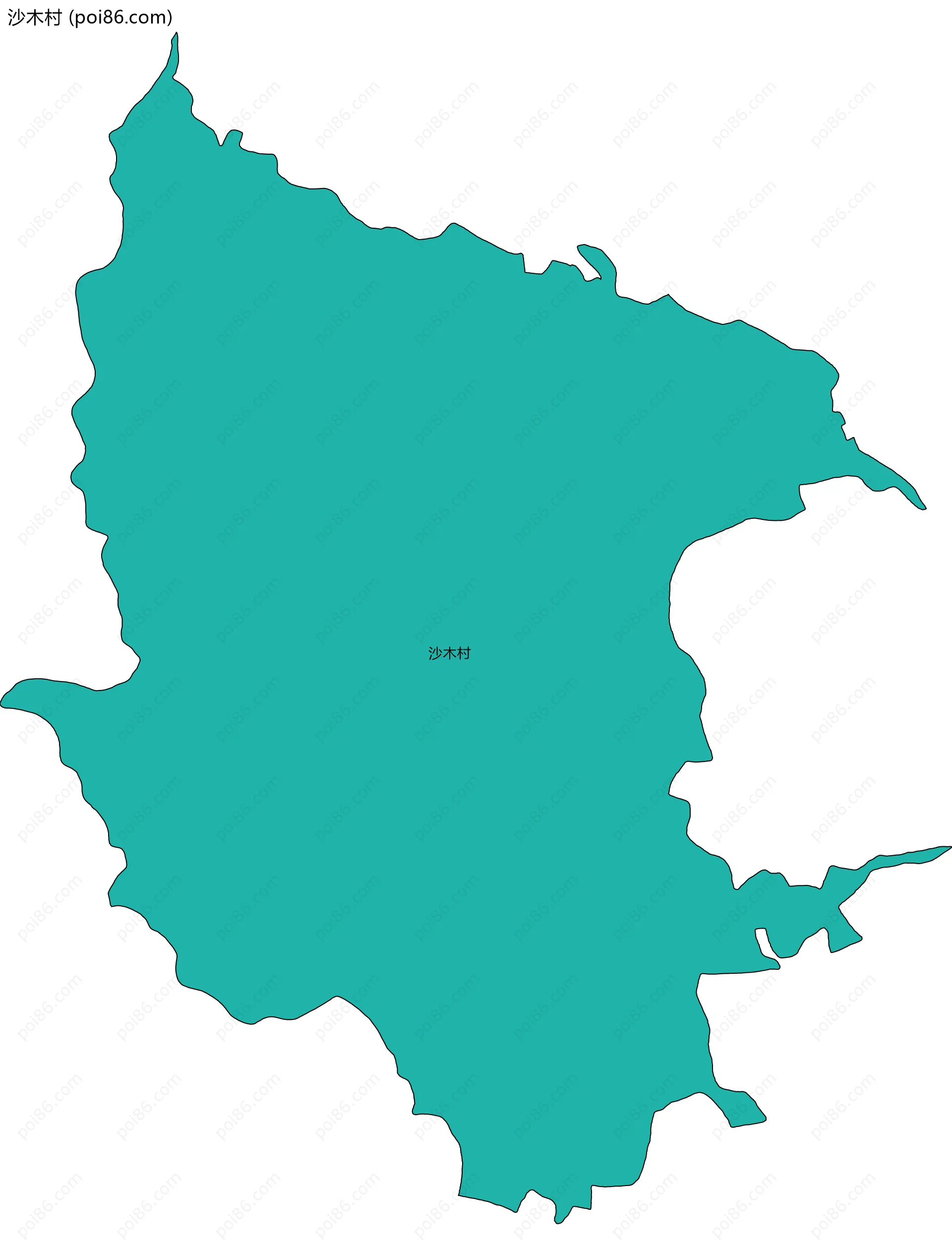 沙木村边界地图