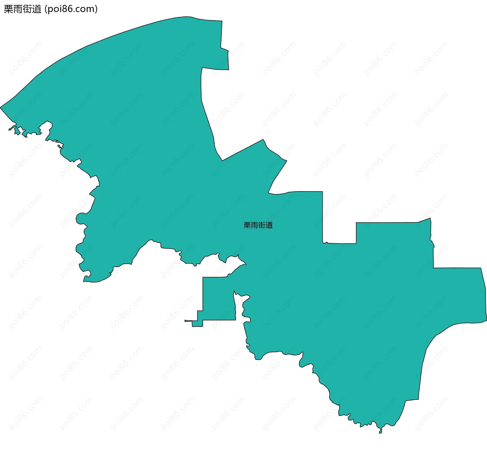 栗雨街道边界地图(五级行政区划)