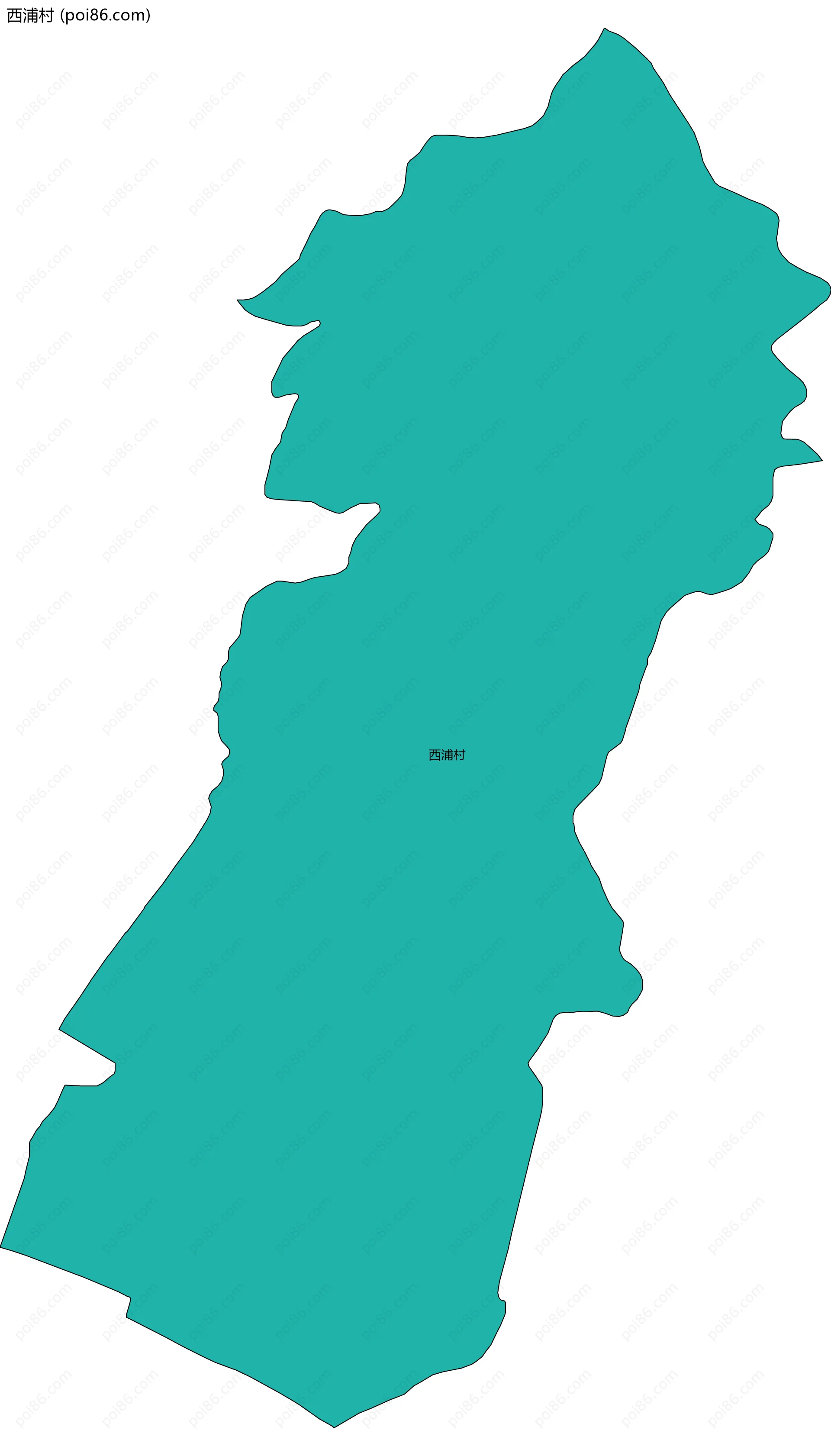 西浦村边界地图