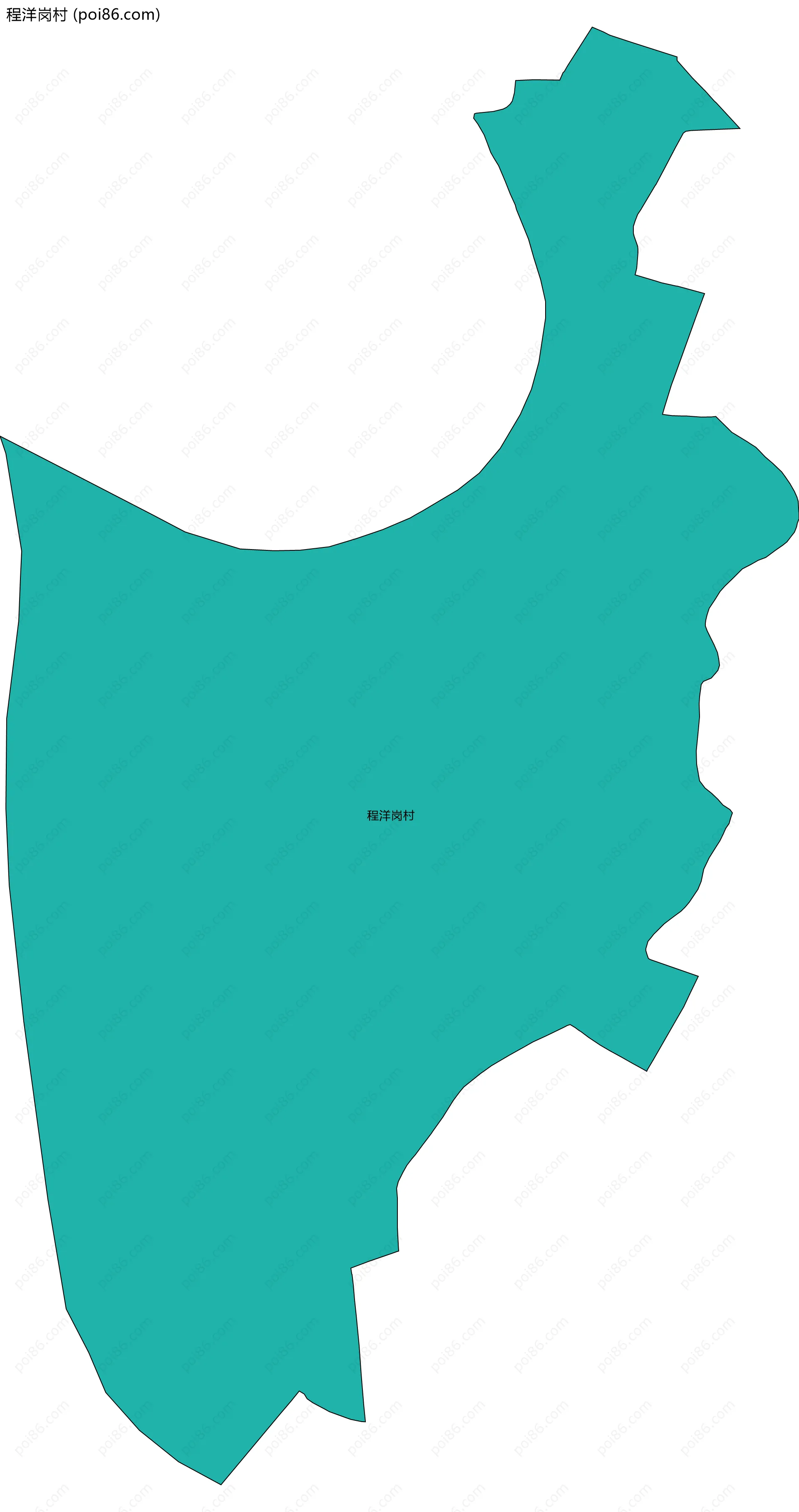 程洋岗村边界地图