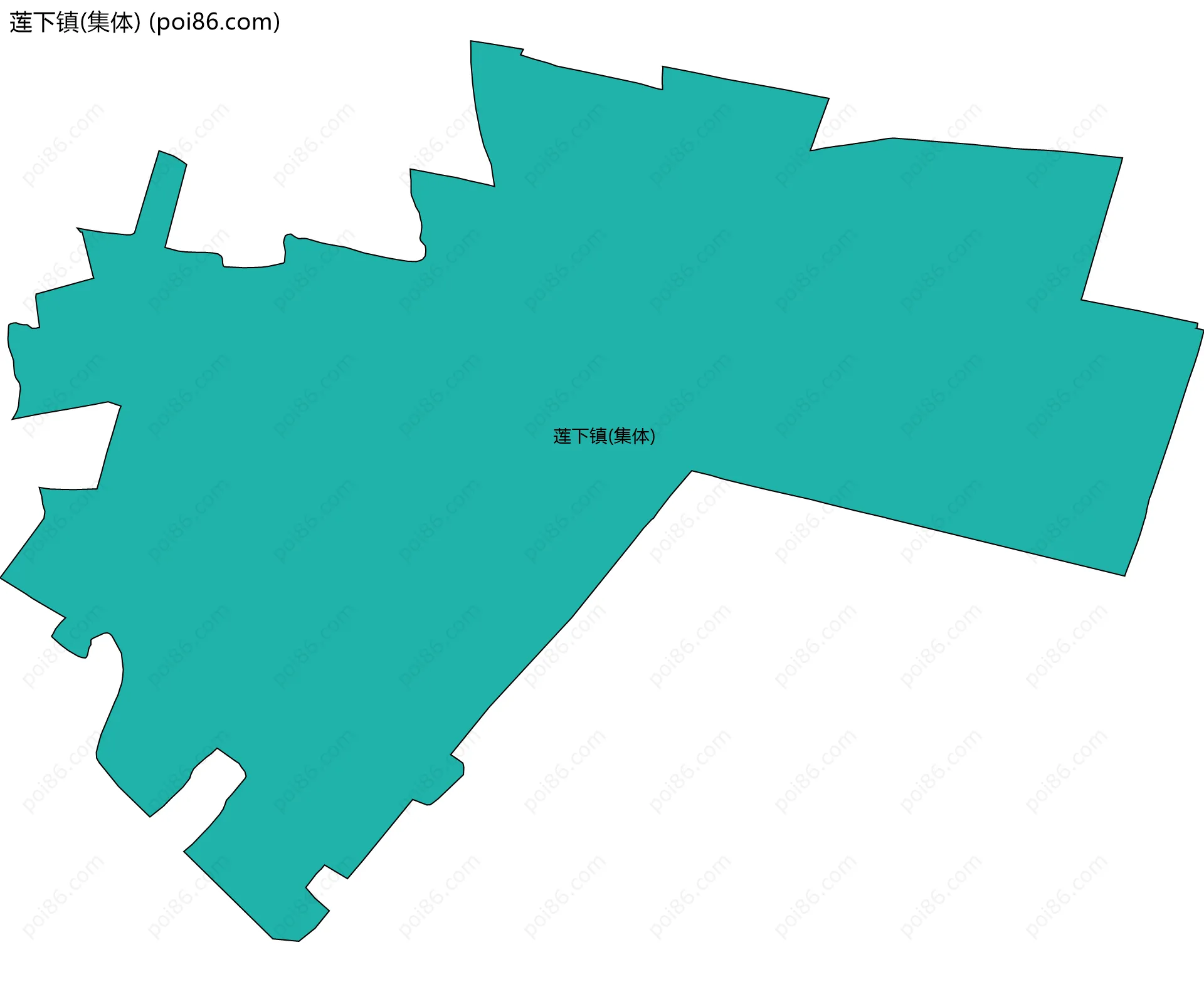 莲下镇(集体)边界地图