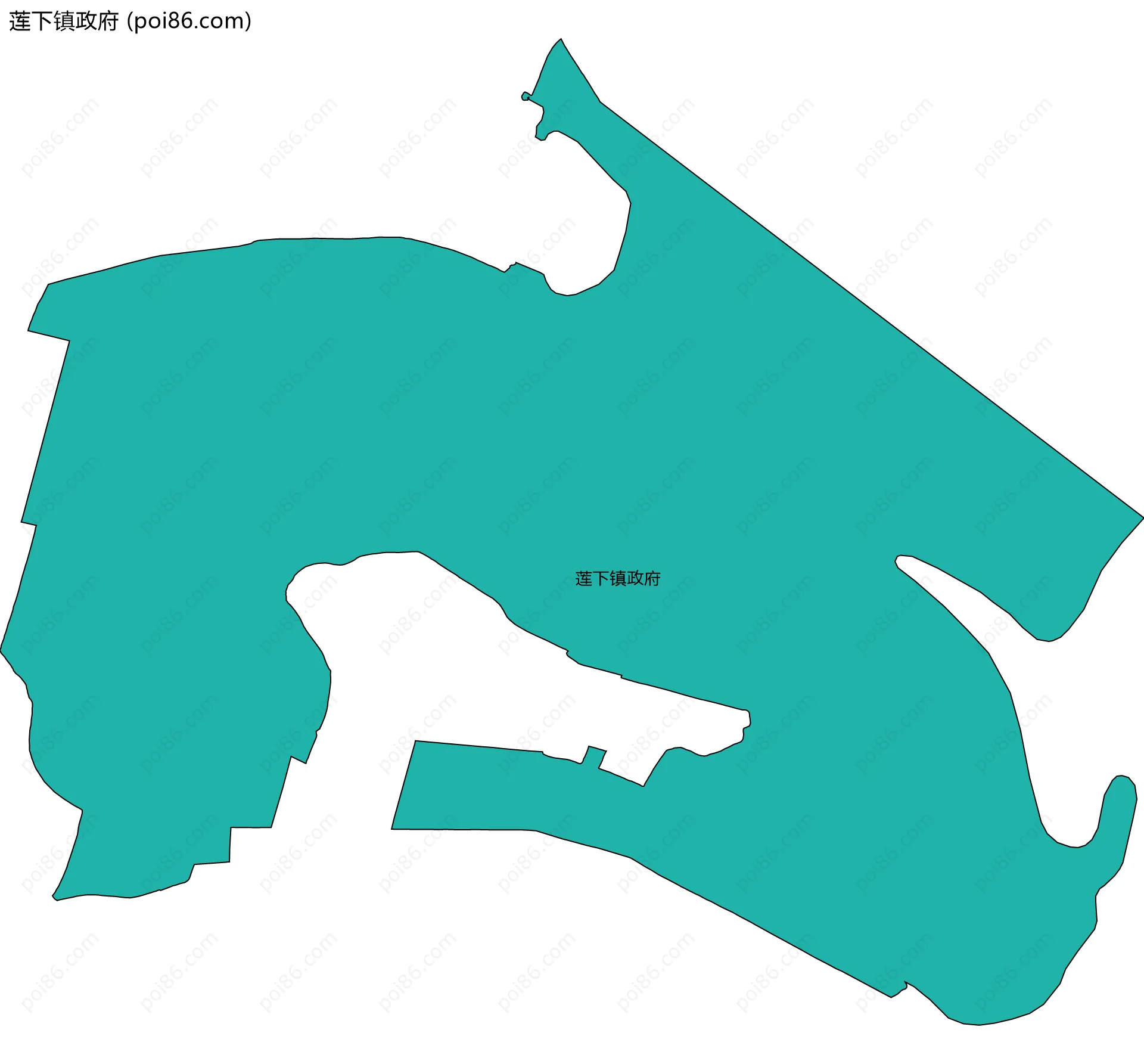 莲下镇政府边界地图