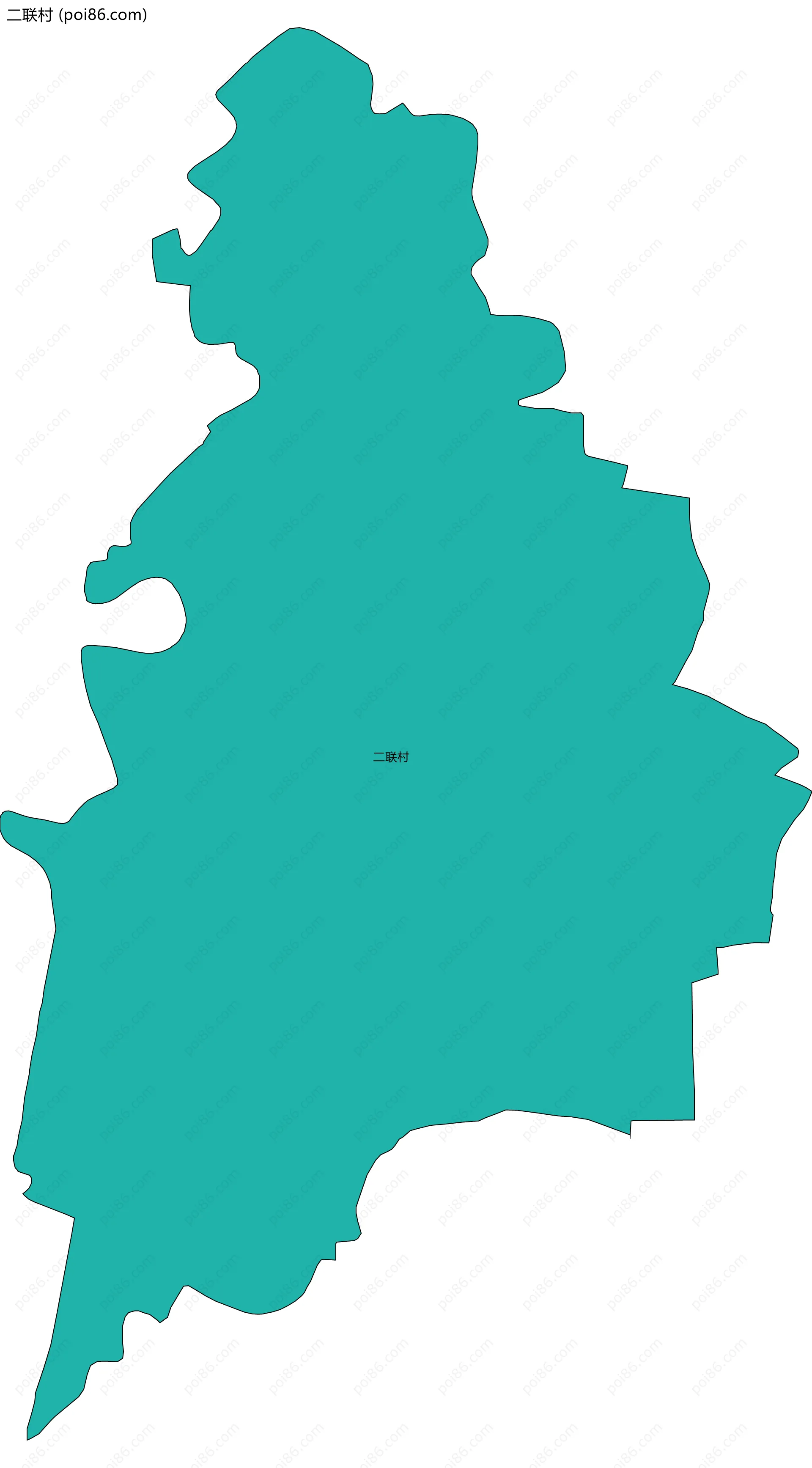 二联村边界地图