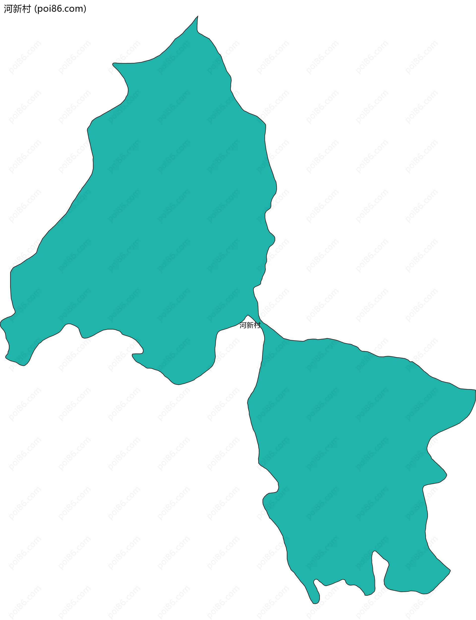 河新村边界地图