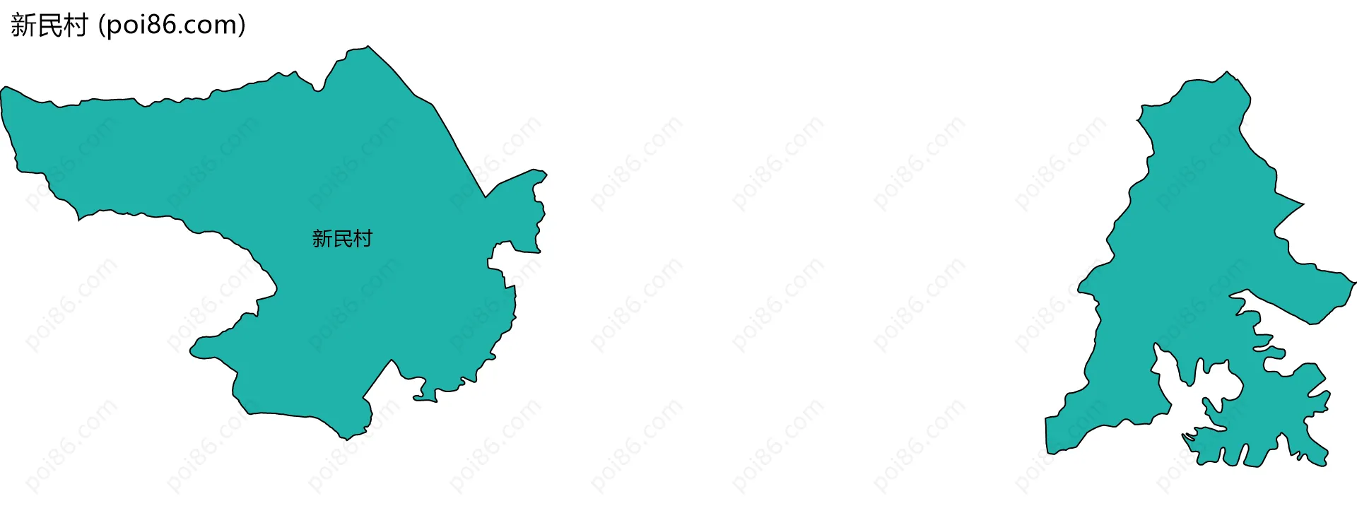 新民村边界地图