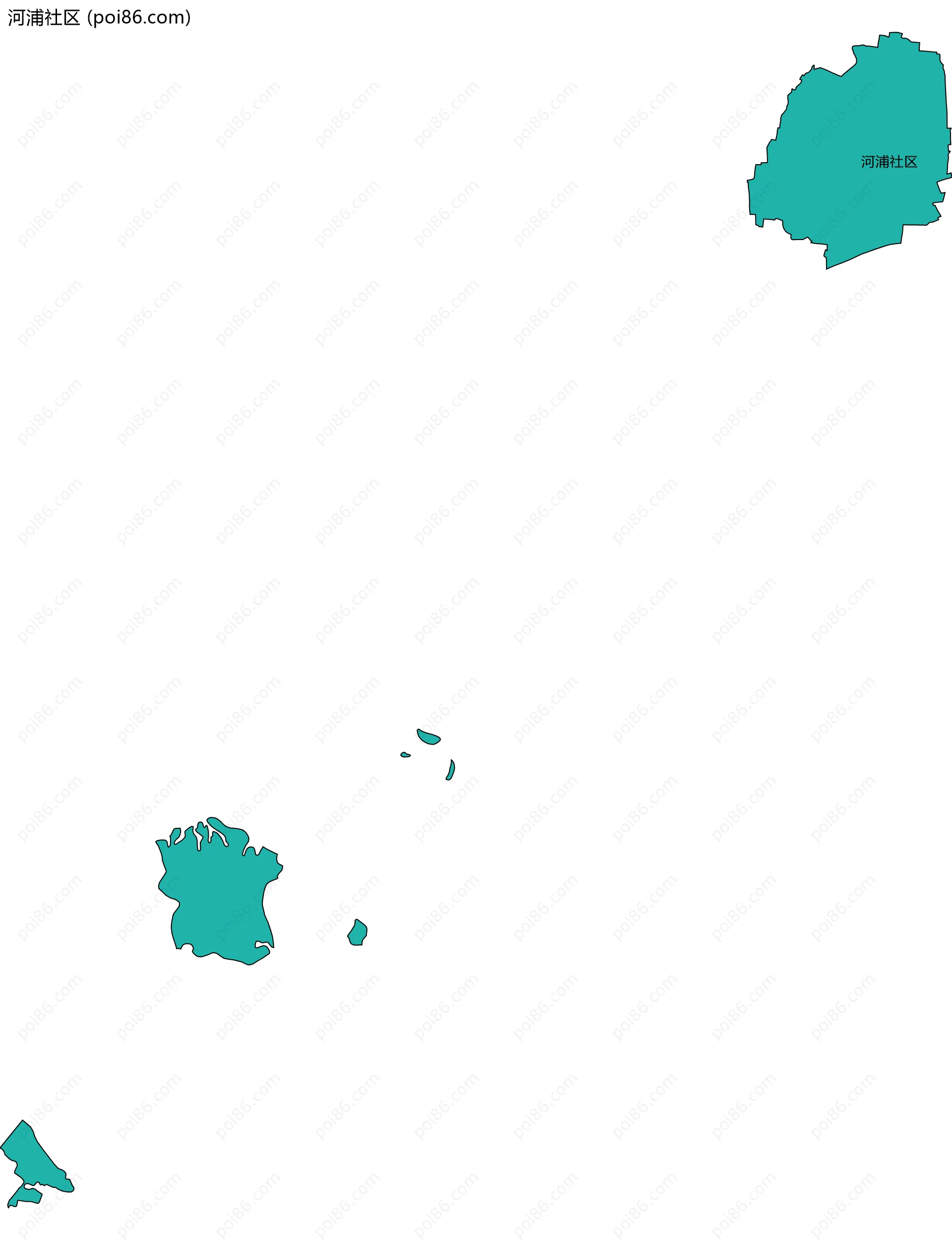 河浦社区边界地图