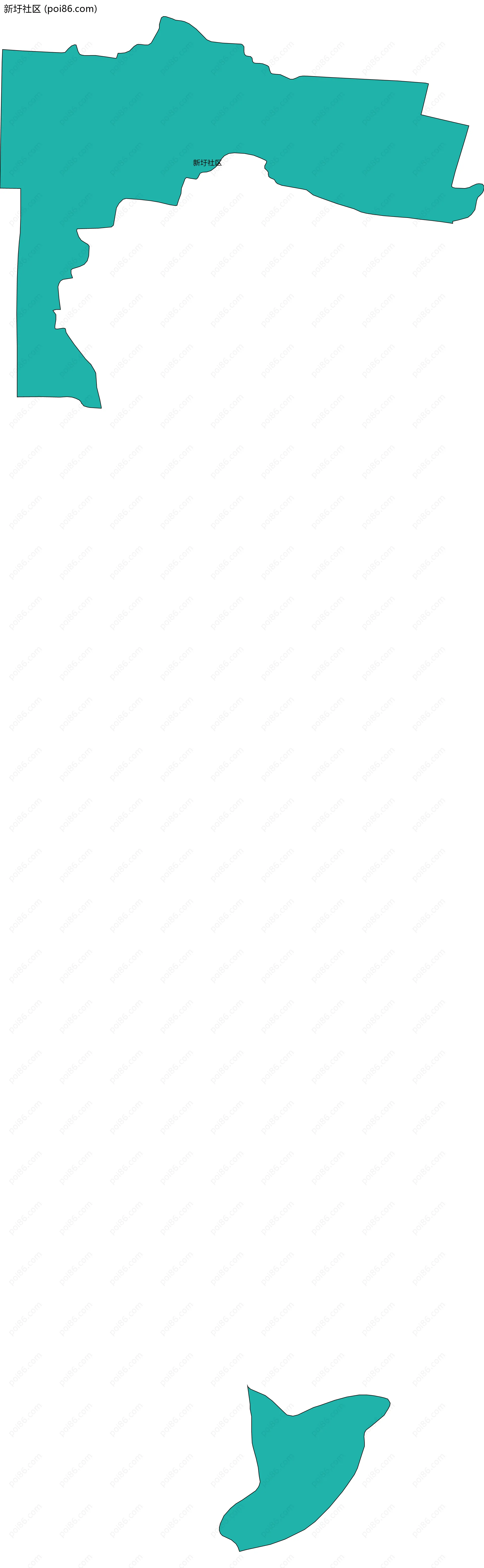 新圩社区边界地图