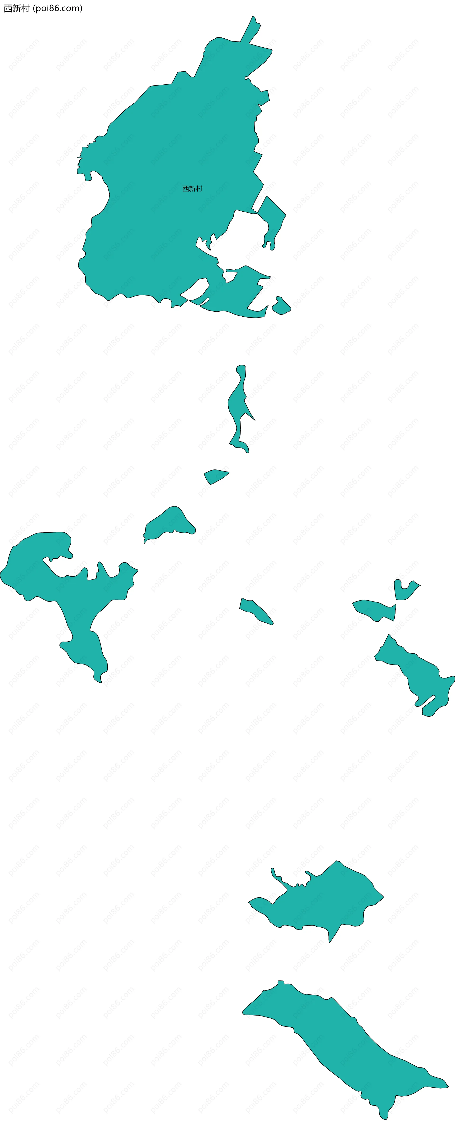 西新村边界地图