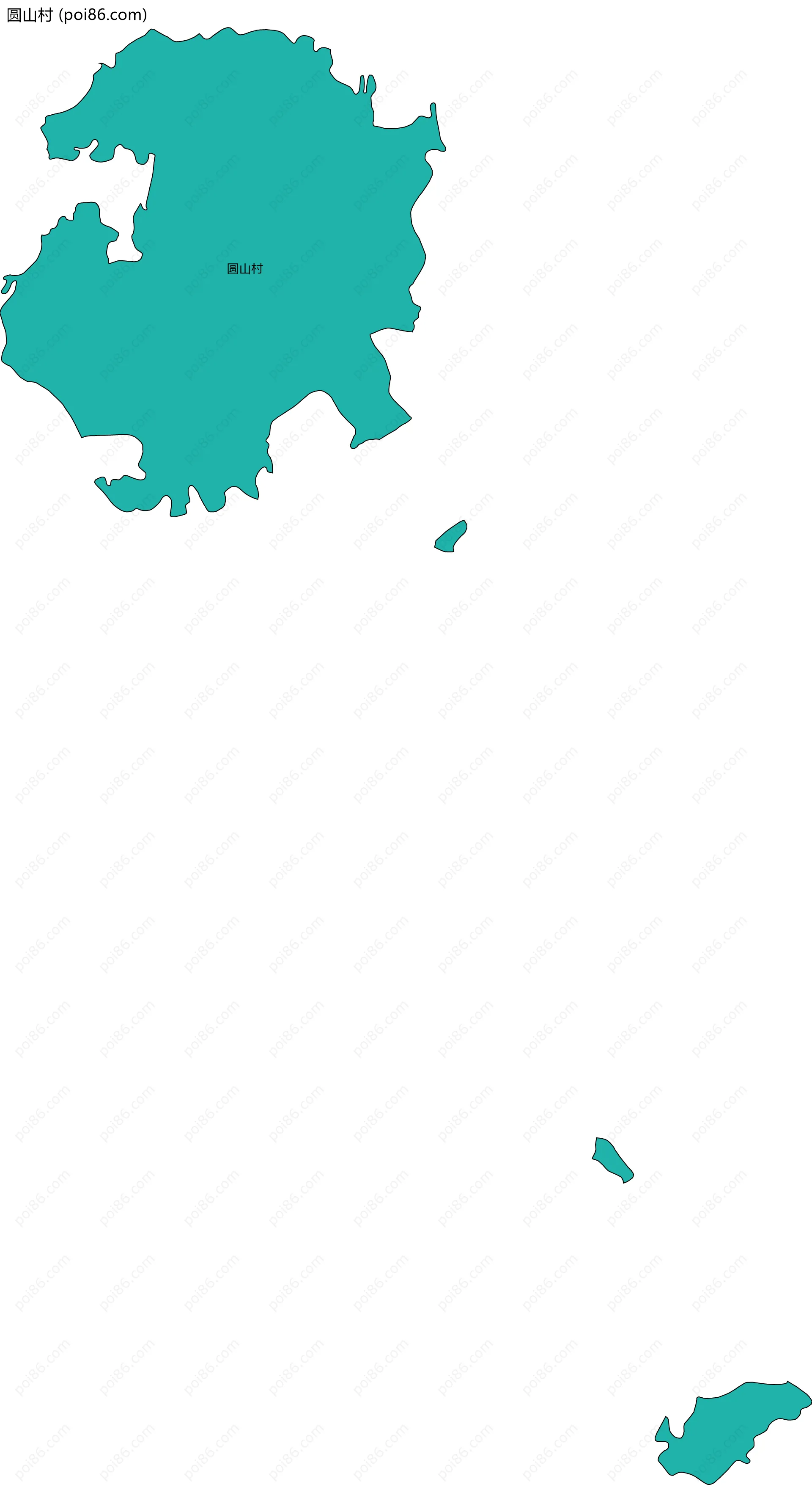 圆山村边界地图