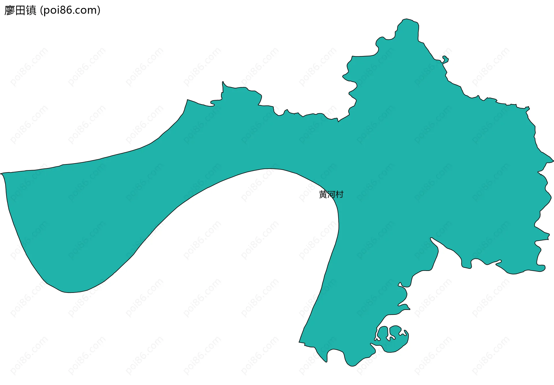 廖田镇边界地图(五级行政区划)