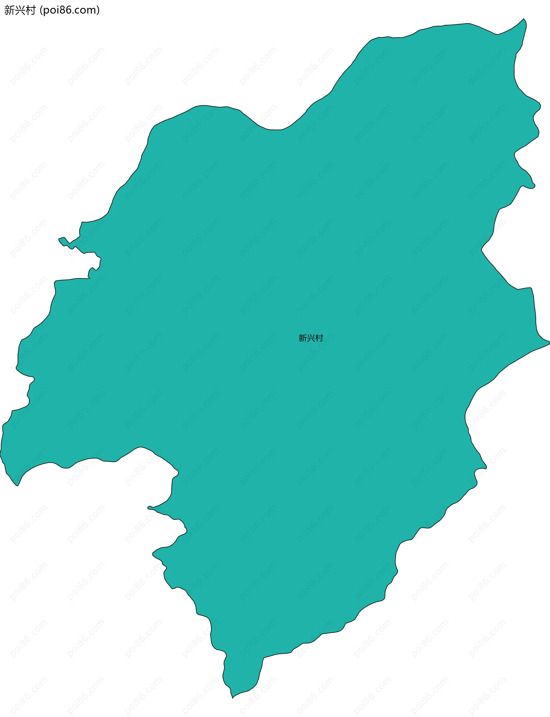 新兴村边界地图