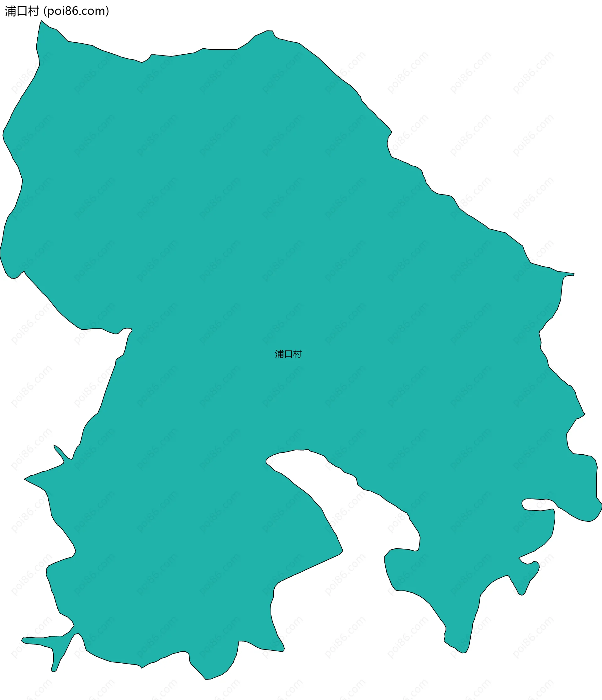 浦口村边界地图