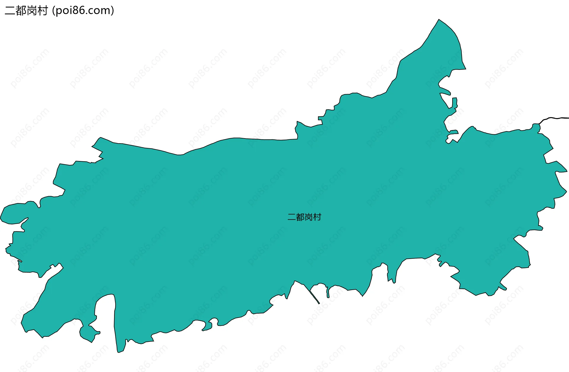 二都岗村边界地图