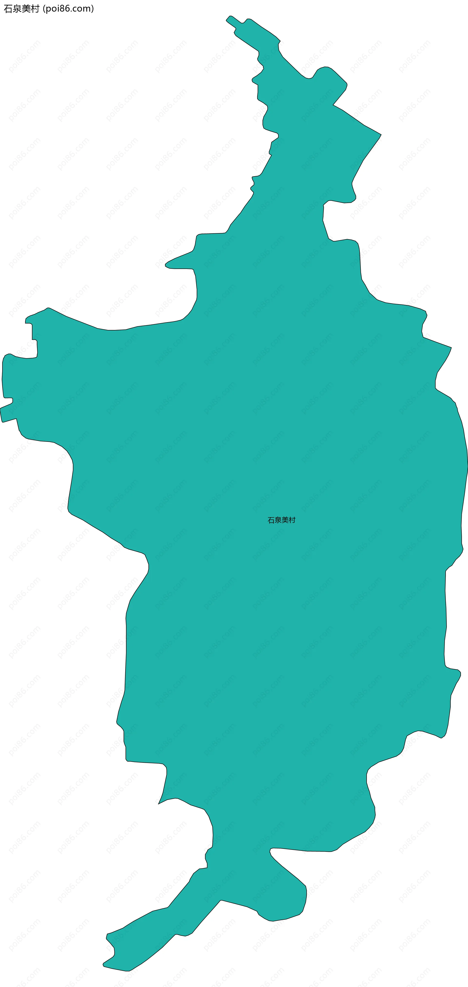 石泉美村边界地图